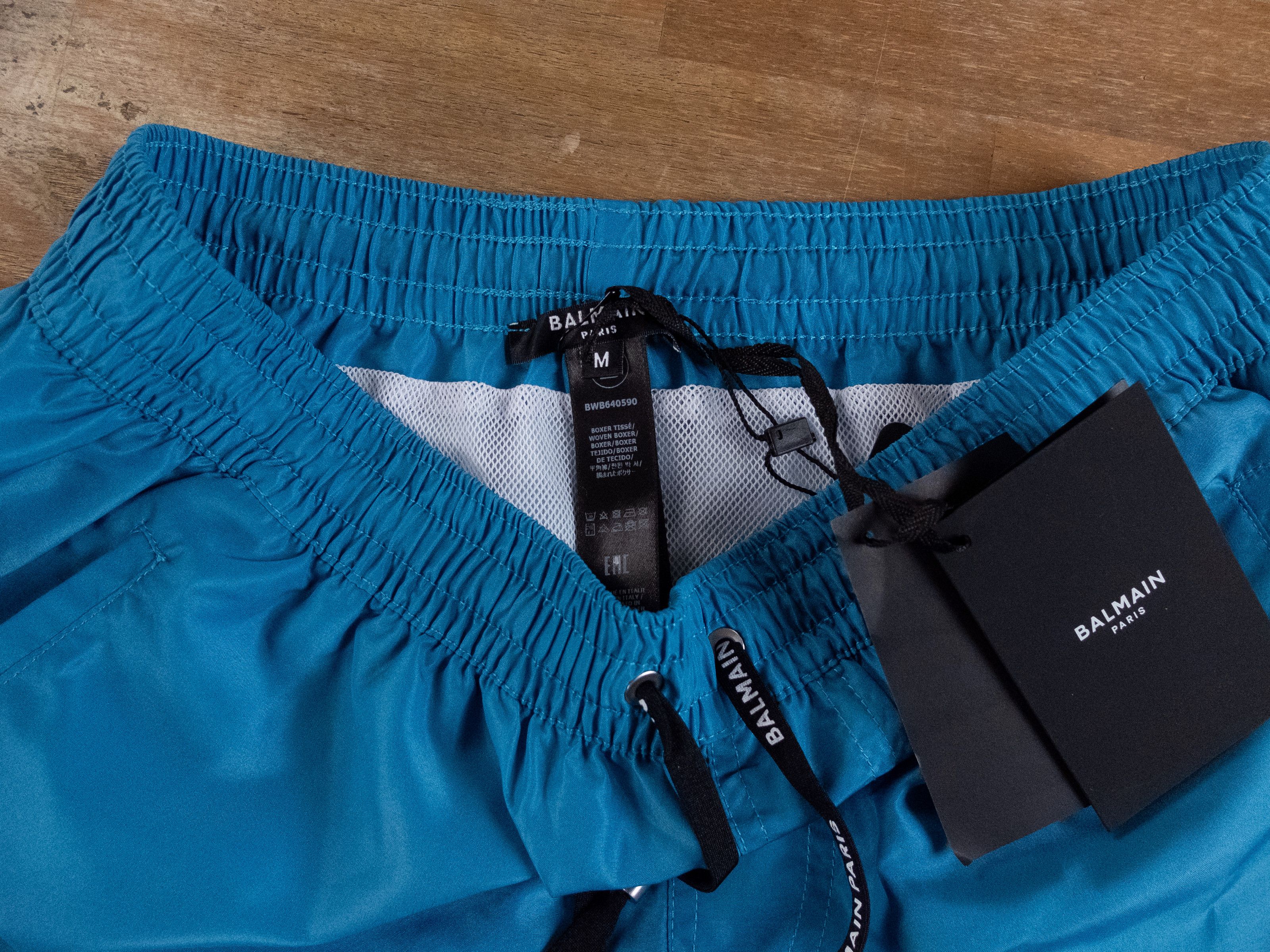 Balmain BALMAIN blue basic logo print swim shorts trunks Medium Size US 32 / EU 48 - 8 Thumbnail