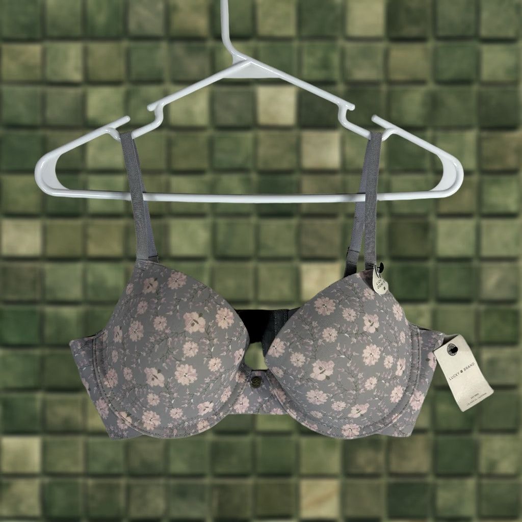 Lucky Brand Lucky Brand Light Lift Demi Underwire Bra 34C Floral Women's Panties Cup Size C Size ONE SIZE - 1 Thumbnail