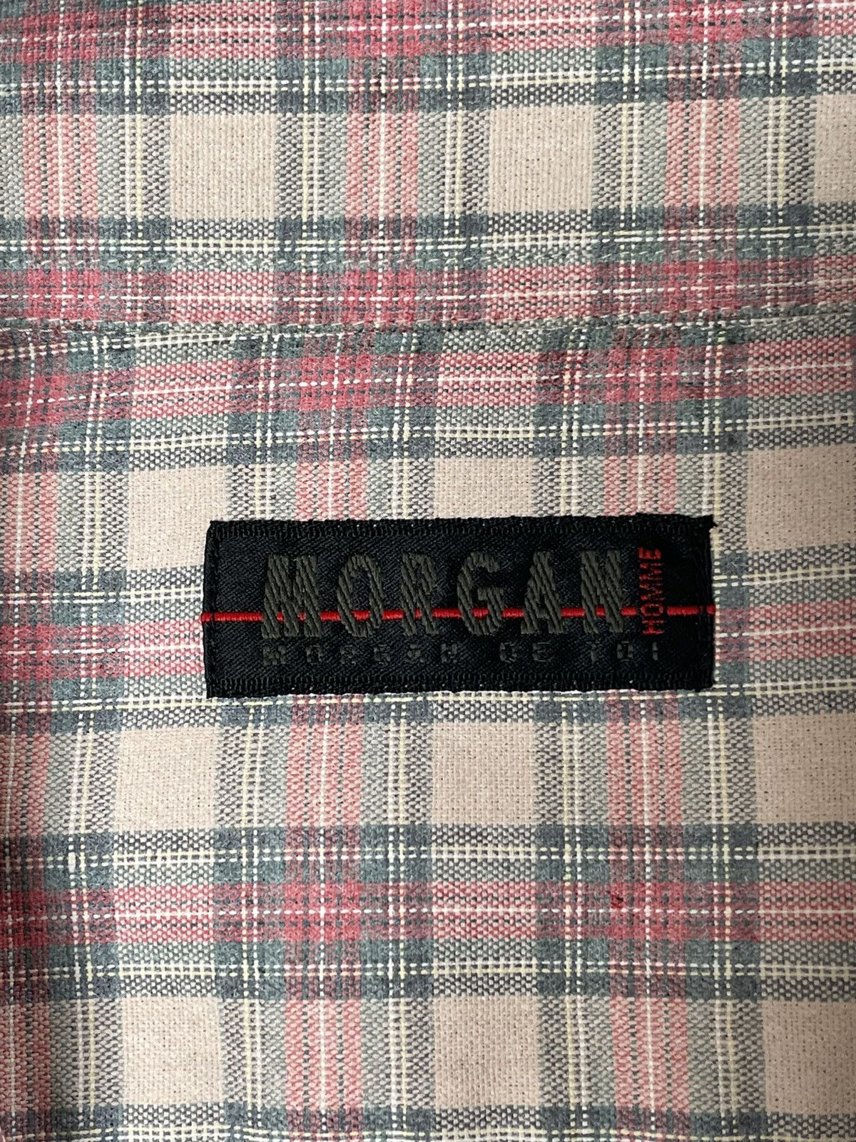 Japanese Brand Morgan Homme Studded Distressed Plaid Flannel Shirt Size US L / EU 52-54 / 3 - 8 Thumbnail