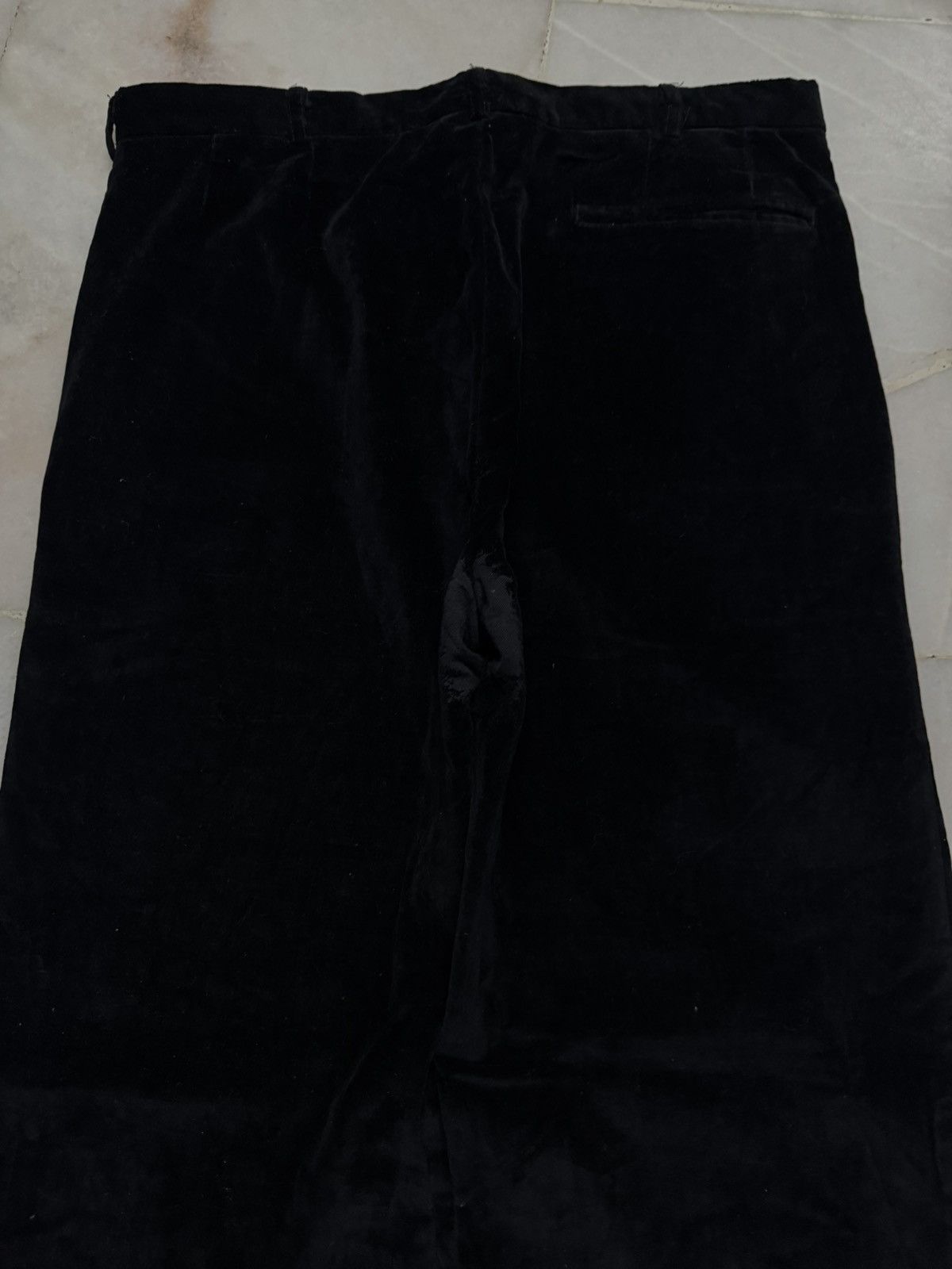 Vintage WIDE💥VINTAGE 1990s YVES SAINT LAURENT SPORTWEAR VELVET BLACK Size US 31 - 11 Thumbnail