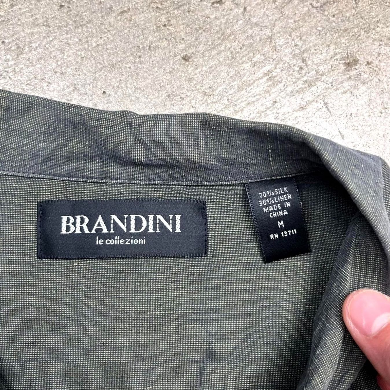 Vintage VINTAGE 90s Brandini Green silk linen camp collar button shirt Men medium Size US M / EU 48-50 / 2 - 3 Thumbnail