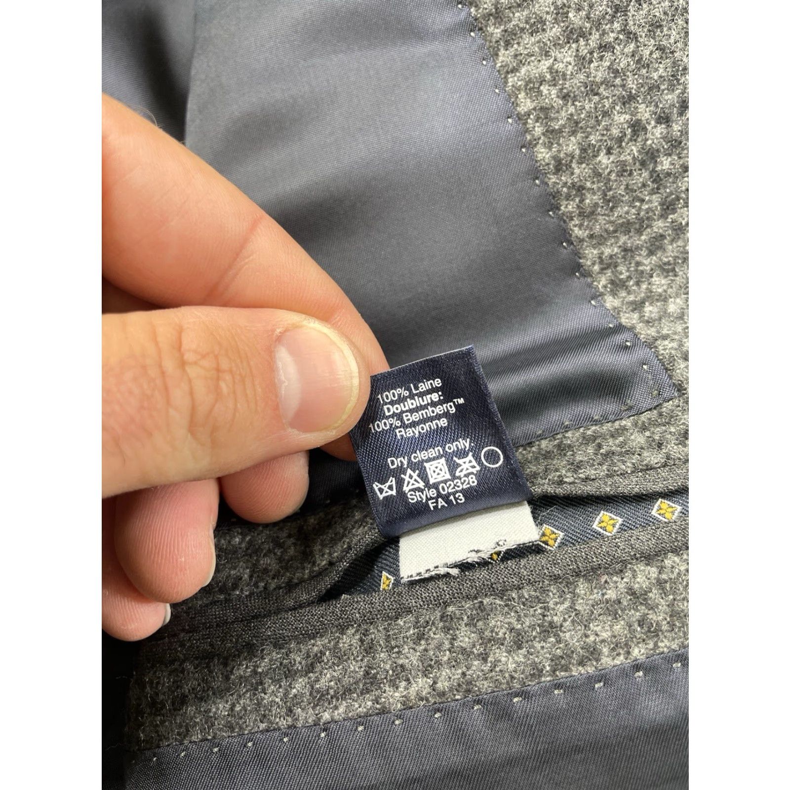 J.Crew J. Crew Blazer Jacket Wool Houndstooth Gray 42L Mens Long 100% Wool Blazer Sports Coat Jacket Size 42R - 7 Thumbnail