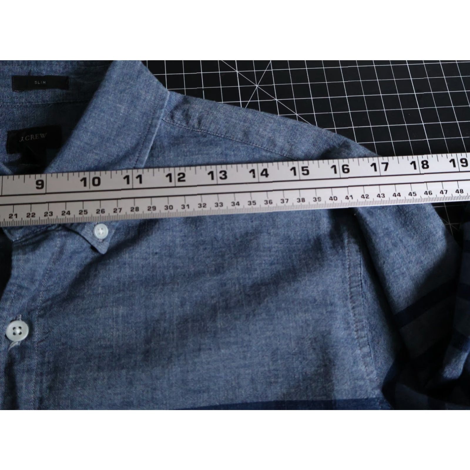 J.Crew VINTAGE J.CREW Chambray Shirt Men’s Medium Blue Striped Slim Fit Button-Down Collar Size US M / EU 48-50 / 2 - 7 Thumbnail
