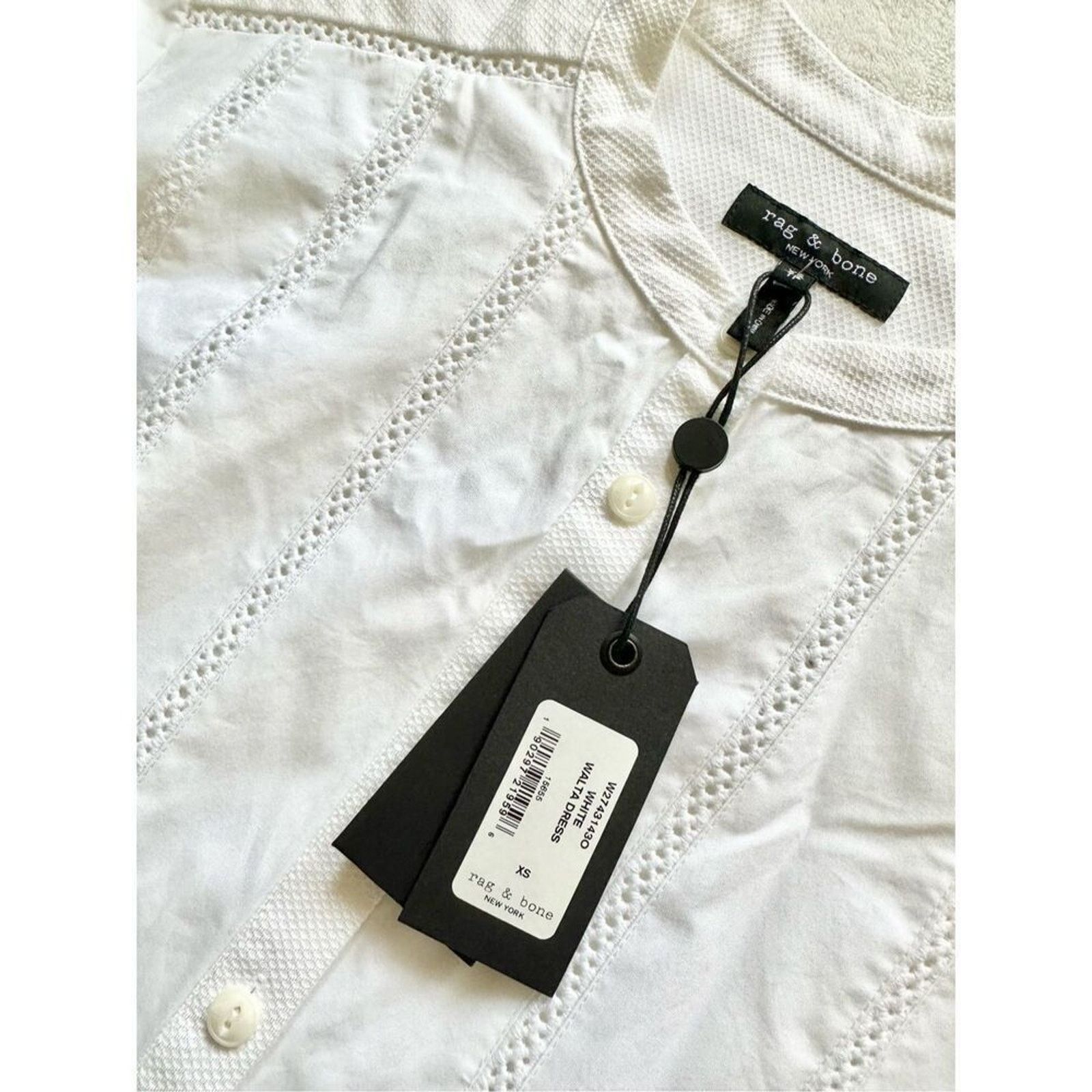 Rag & Bone Rag & Bone WALTA White Embroidered Belted Shirtdress XS Size XS / US 0-2 / IT 36-38 - 4 Thumbnail