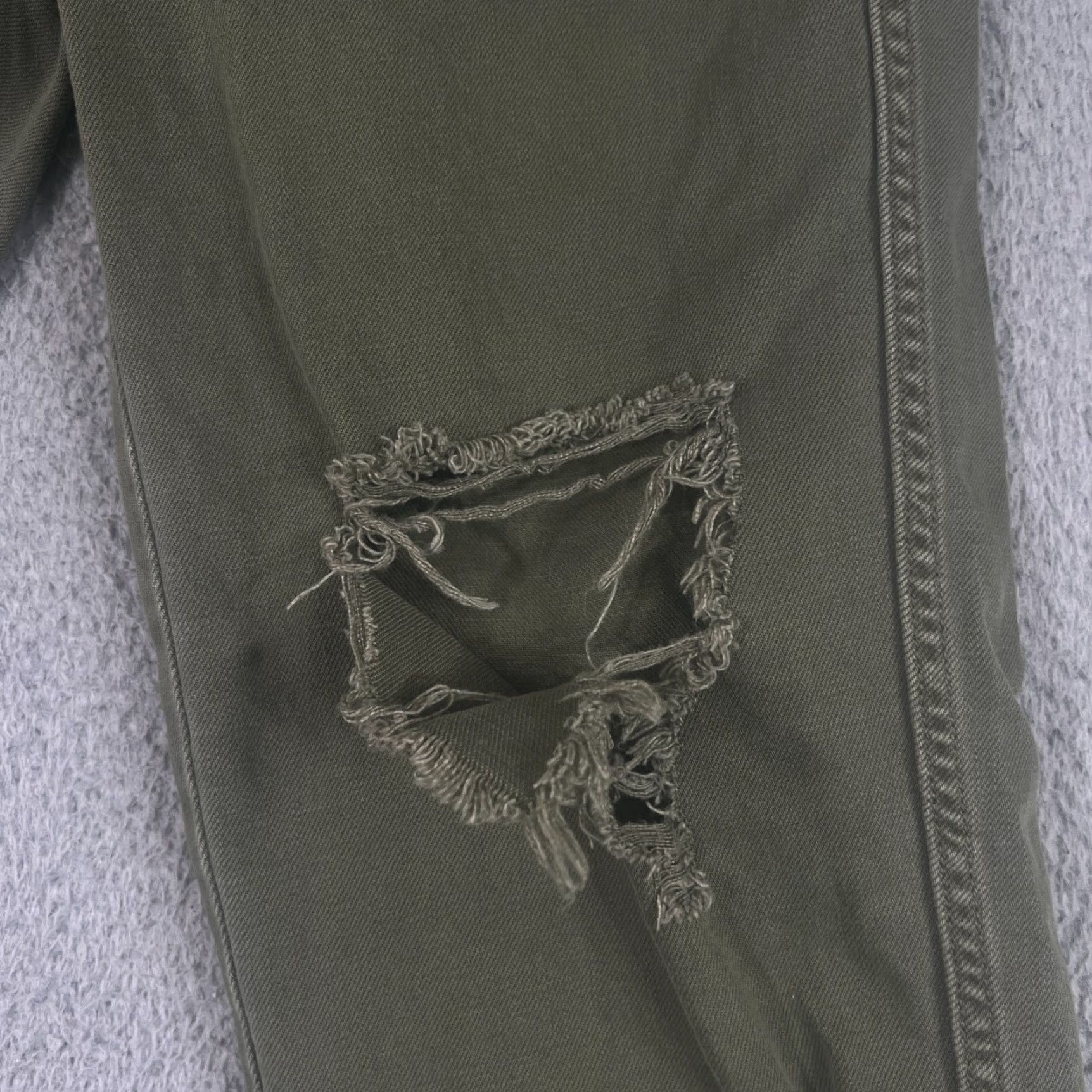 American Eagle Outfitters American Eagle Womens Utility Pants 2 Workwear Military Green Crop Size 26" / US 2 / IT 38 - 3 Thumbnail