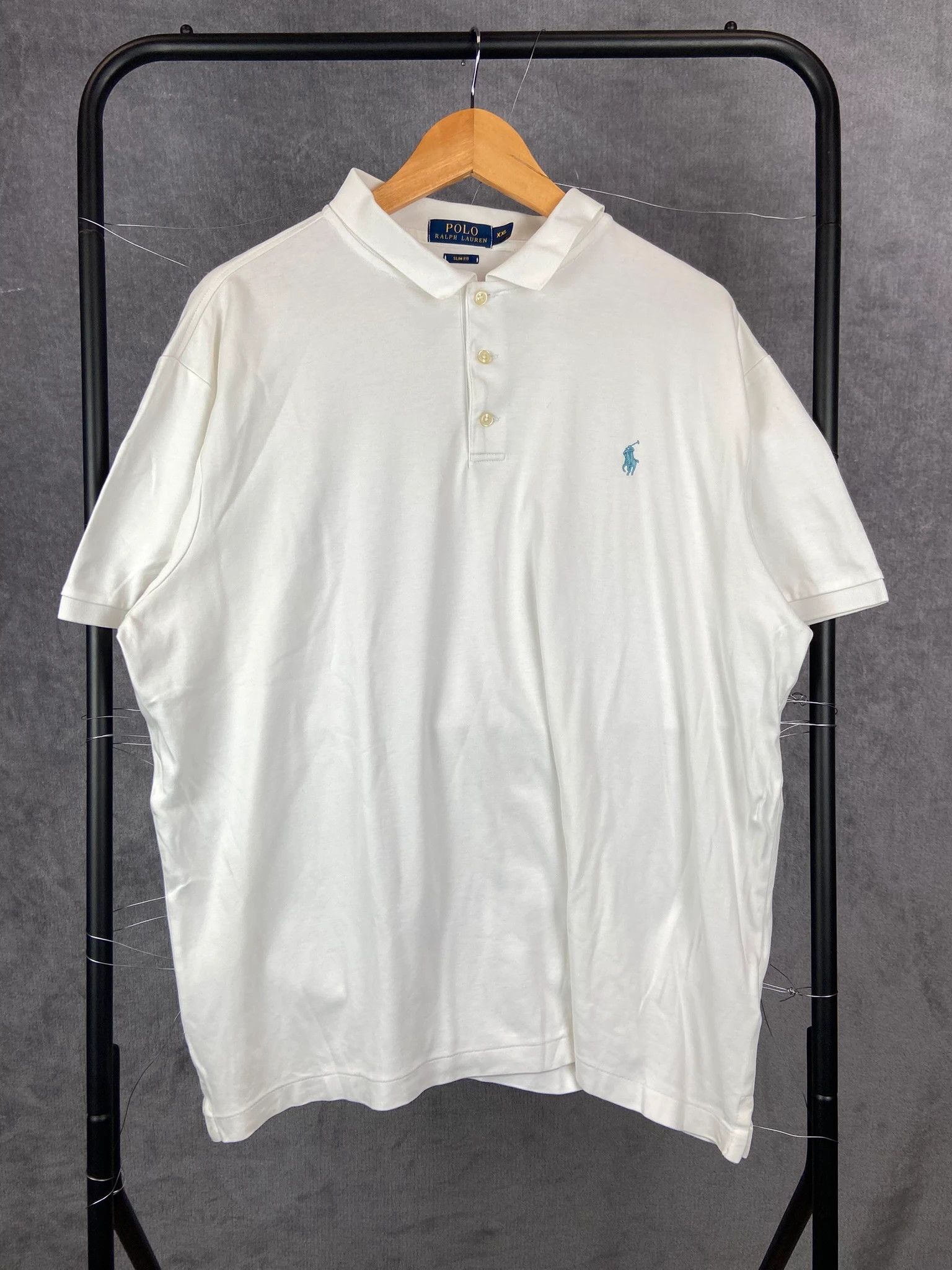 Polo Ralph Lauren Ralph Lauren White Polo XXL Blue Logo Classic Fit Size US XXL / EU 58 / 5 - 1 Thumbnail