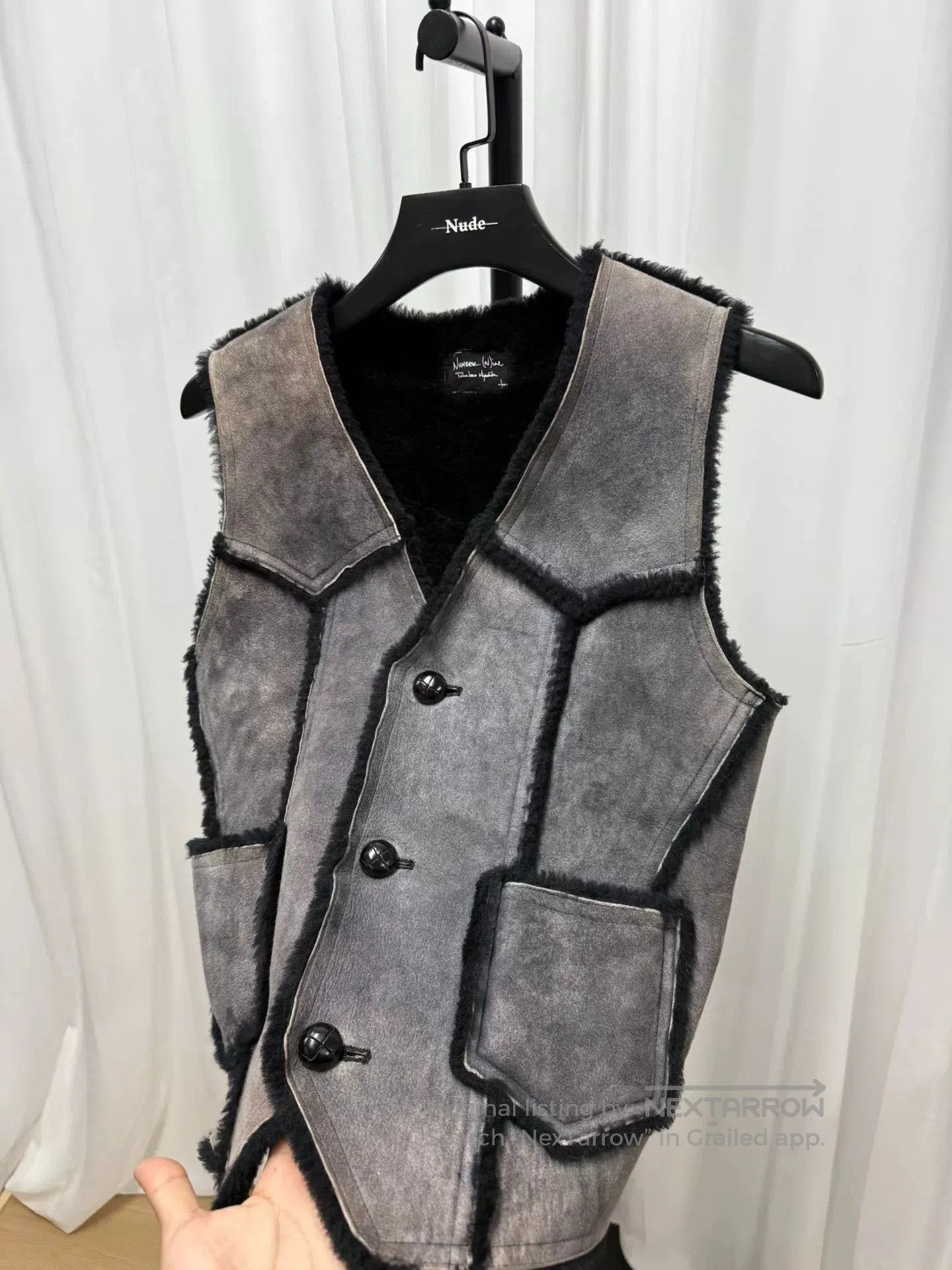 Comme des Garcons Homme Plus Number Nine Sheepskin Panel Vest. Size US S / EU 44-46 / 1 - 7 Thumbnail