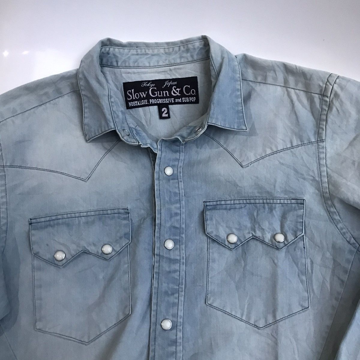 Cowboy Equipment × If Six Was Nine × Japanese Brand Vintage Slowgun Japan Ranchwear Cowboy Shirt Size M denim Size US S / EU 44-46 / 1 - 8 Thumbnail