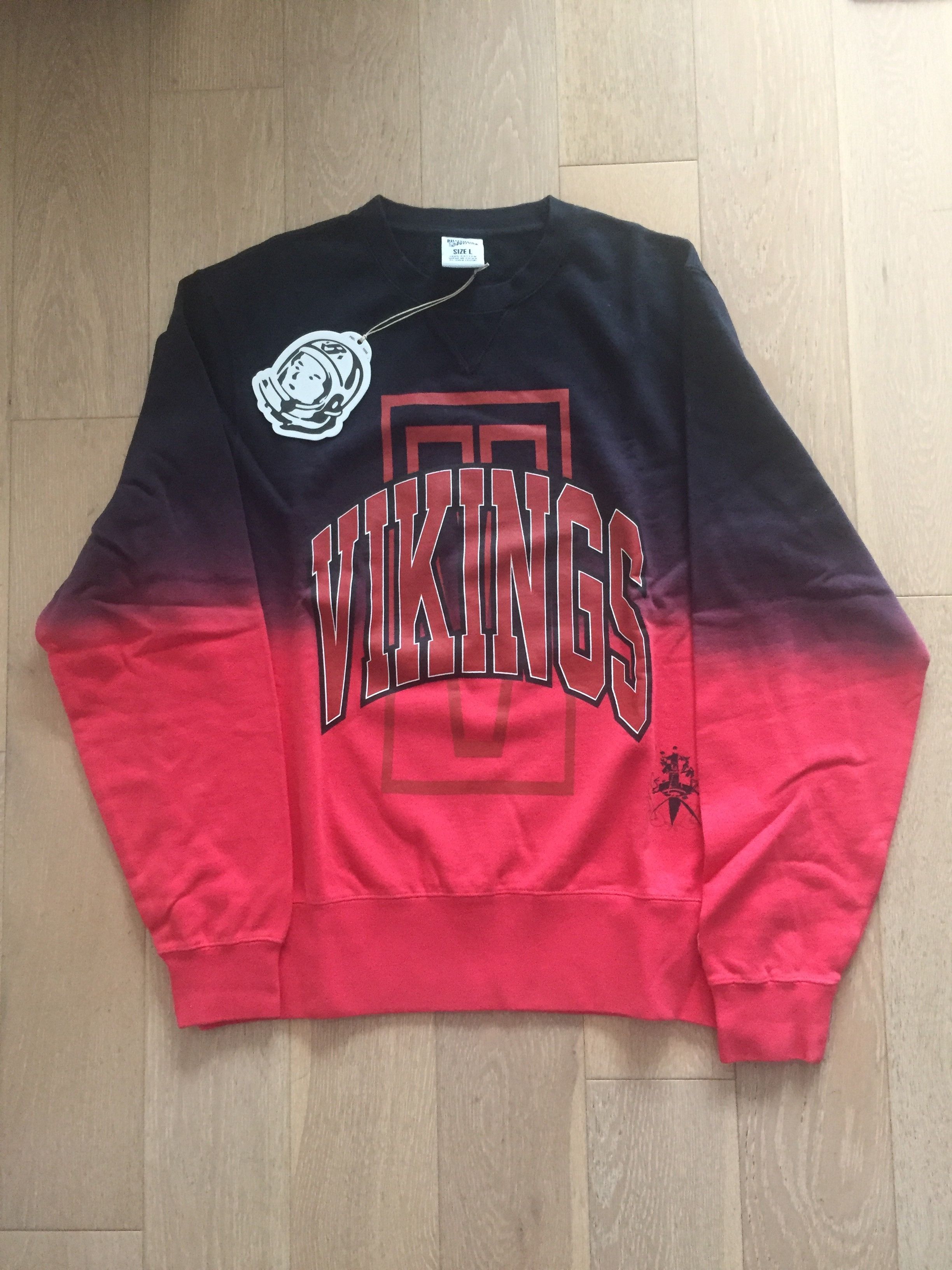 image of Billionaire Boys Club Vikings Dip Dye Crewneck in Red, Men's (Size Large)