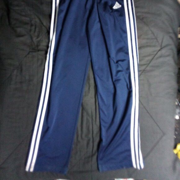 Adidas Vintage 90s Adidas 3 Stripe Snap Sweatpants Joggers Blue Size US 30 / EU 46 - 3 Thumbnail