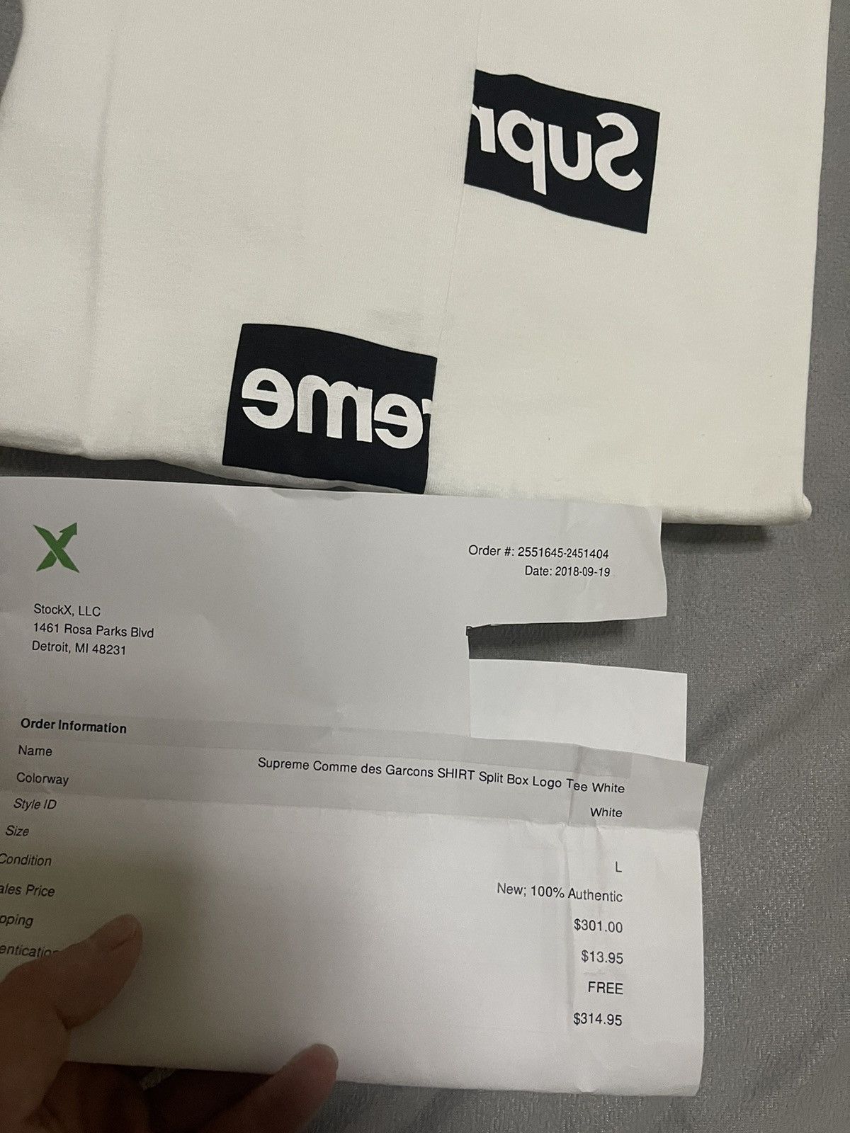 Comme des Garcons Supreme cdg split box logo tee white Size US L / EU 52-54 / 3 - 8 Thumbnail