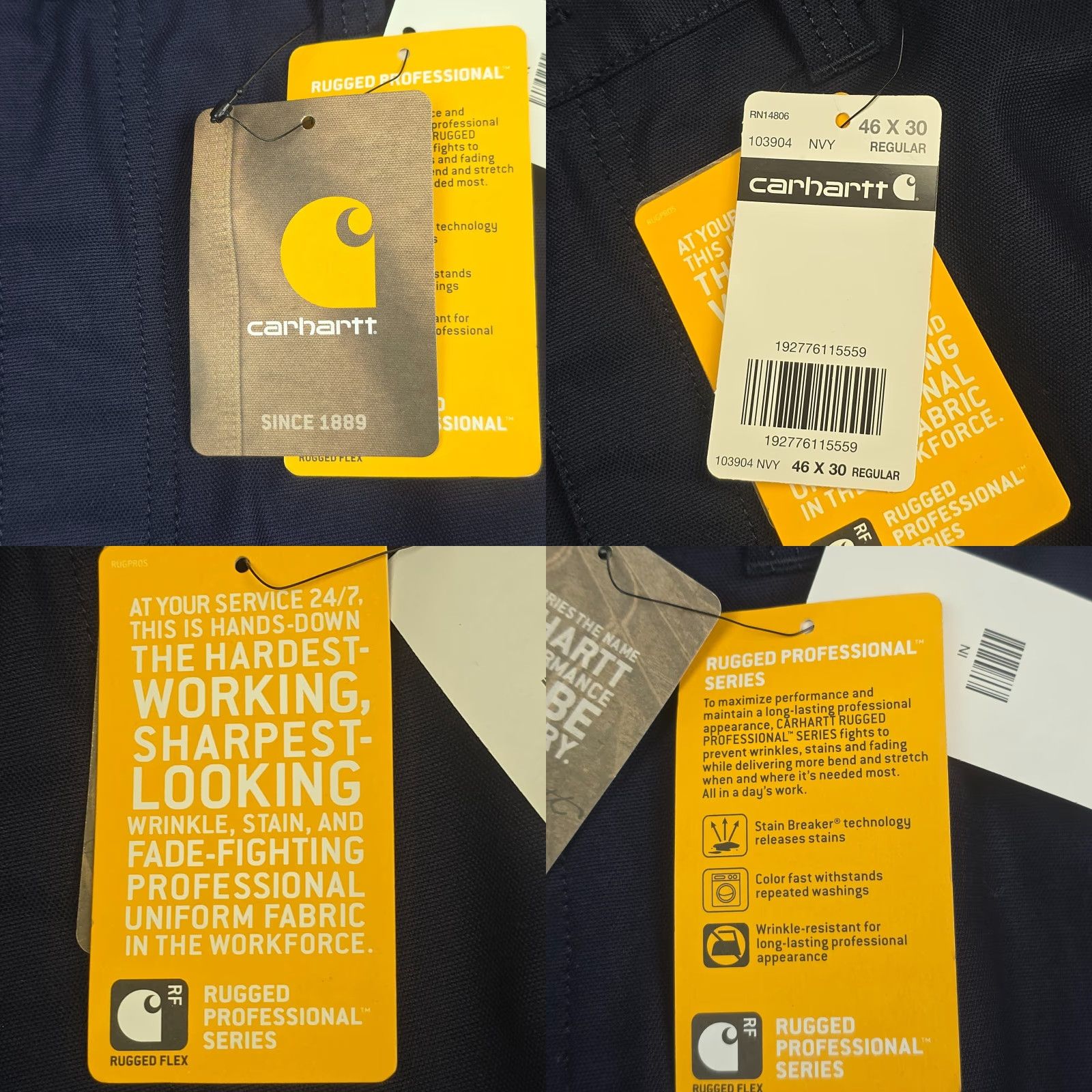 Carhartt Carhartt UAL Rugged Professional Cargo Pants 46x30 Navy Blue NWT Mens Straight Pants Size US 30 / EU 46 - 8 Thumbnail