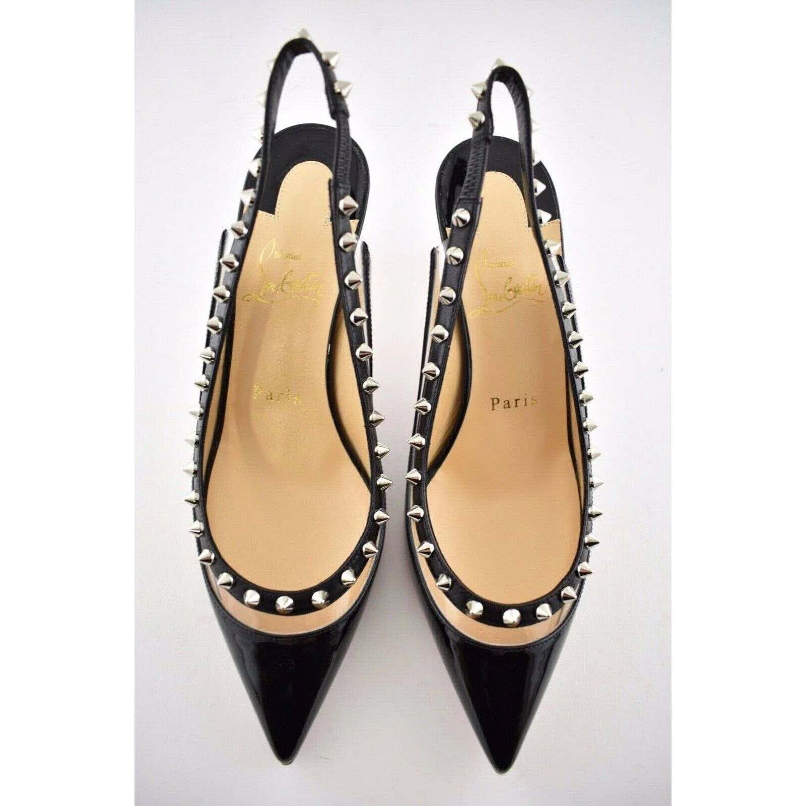 Christian Louboutin Christian Louboutin Brigadine 70 Black Patent PVC Slingback Size US 6.5 / IT 36.5 - 7 Thumbnail