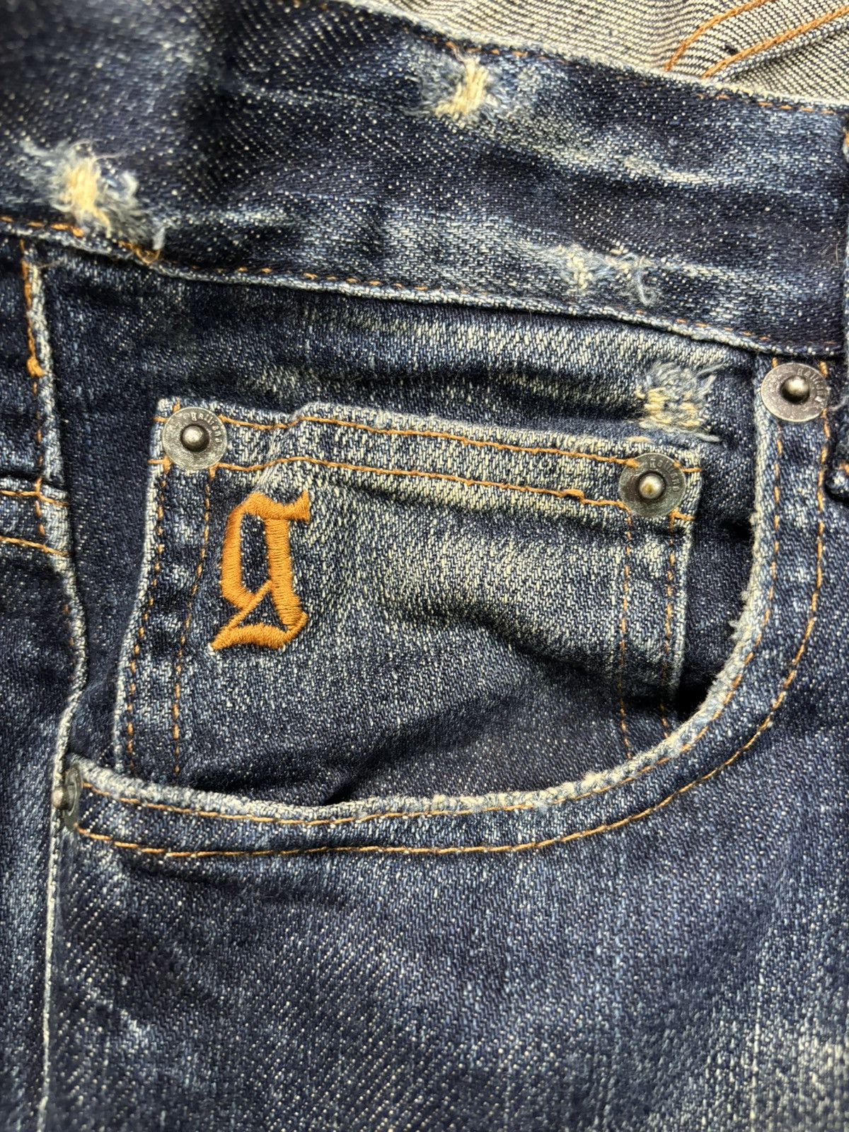 If Six Was Nine × John Galliano Vintage Galliano Patchwork Distressed Denim Jeans Letters Size US 32 / EU 48 - 10 Thumbnail