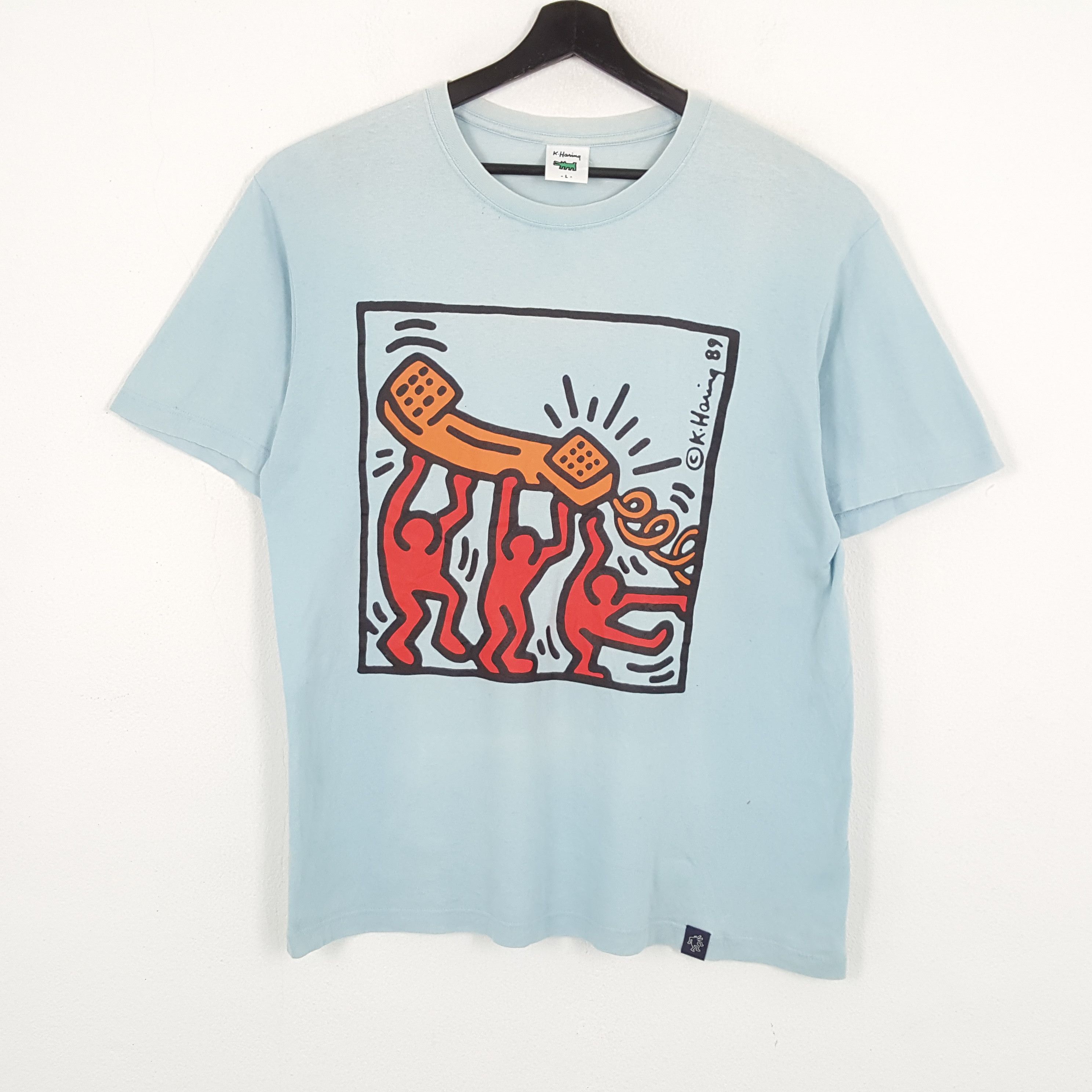 Keith Haring × Vintage KEITH HARING Center Design Streetwear Style Tshirt Size US L / EU 52-54 / 3 - 1 Thumbnail