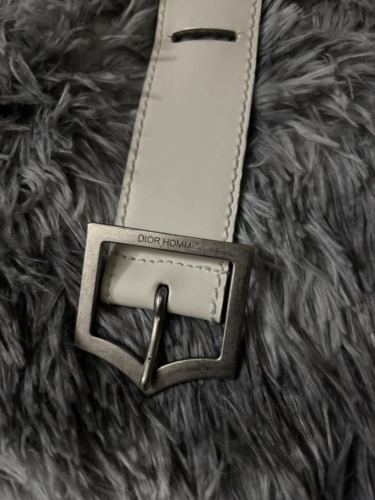Dior dior homme white cut out d point buckle belt Size 28 - 4 Thumbnail