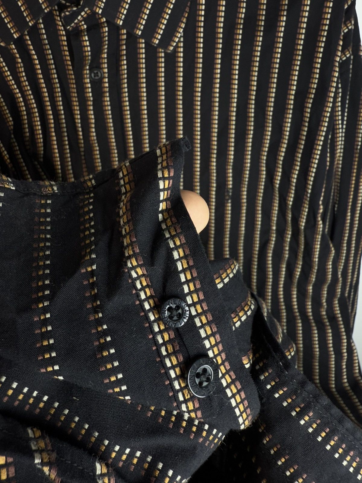 Yves Saint Laurent Black YSL Shirt Striped Size US XL / EU 56 / 4 - 9 Thumbnail