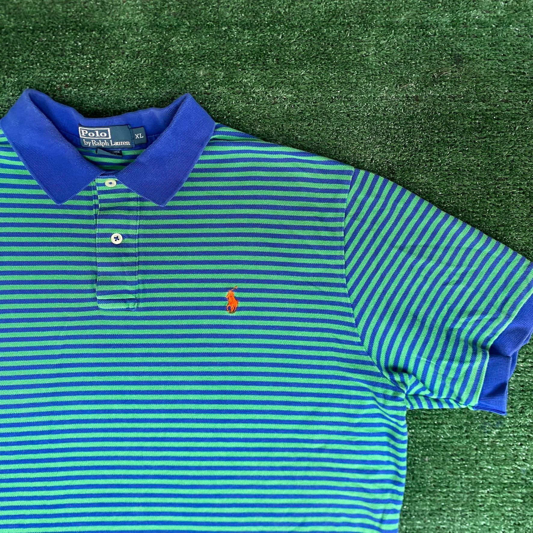 Polo Ralph Lauren Vintage Y2K Ralph Lauren Shirt Striped Logo Polo Shirt Size US XL / EU 56 / 4 - 2 Thumbnail