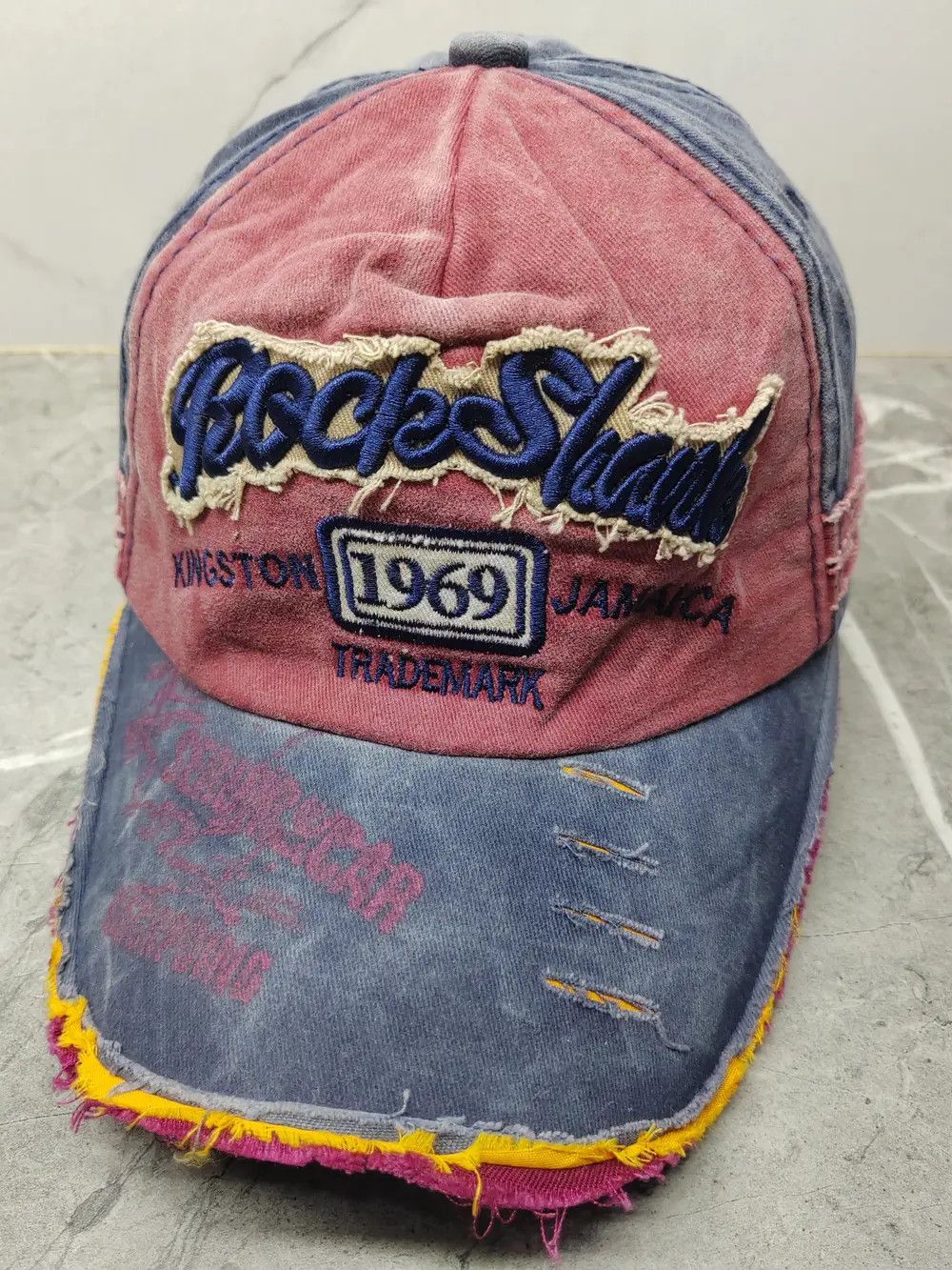 image of Vintage Rock Shank 1969 Distressed Style Cap Hat in Mix, Men's