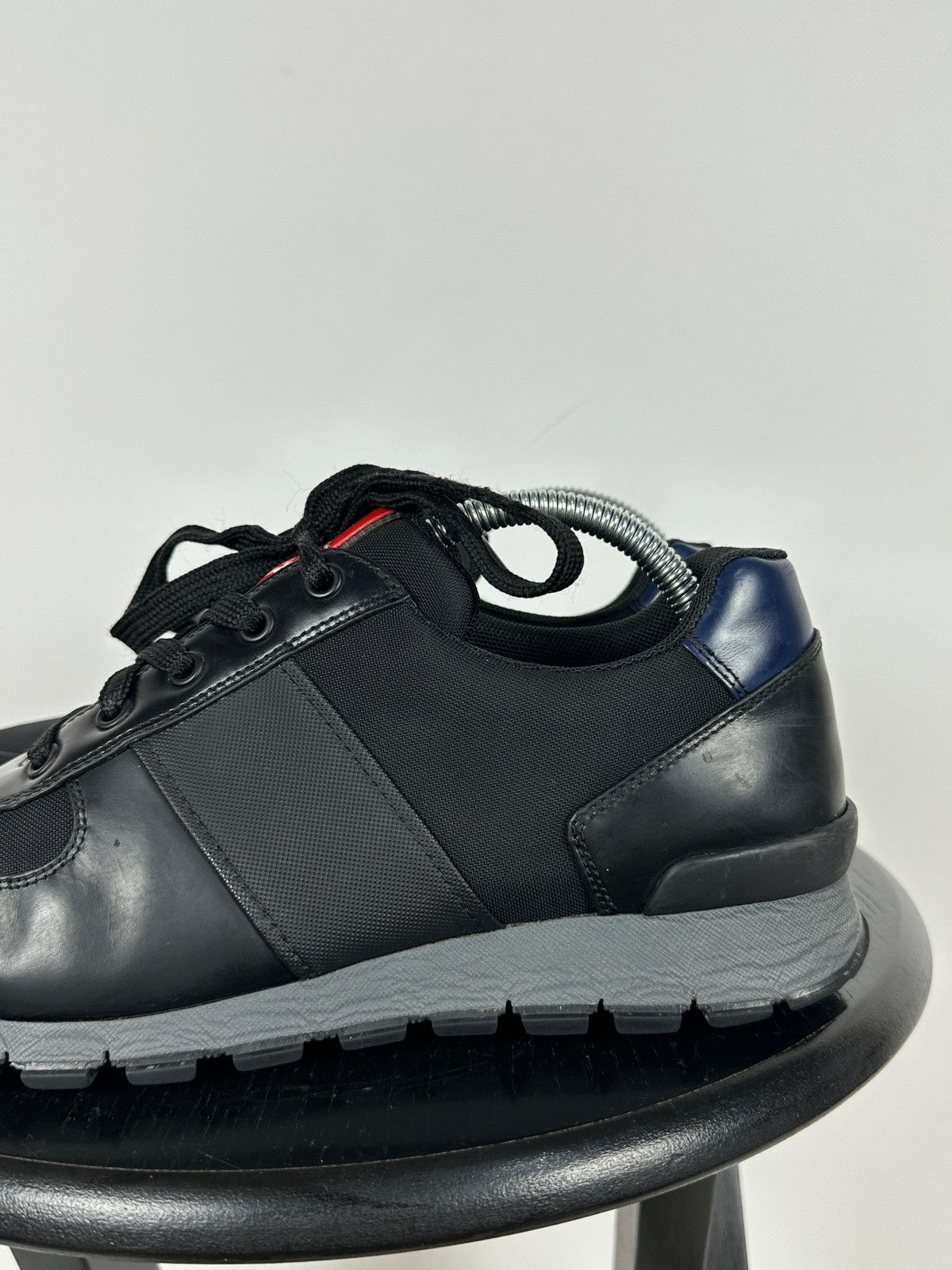 Prada Prada Matchrace Black Leather Sneakers Size US 7 / EU 40 - 13 Thumbnail