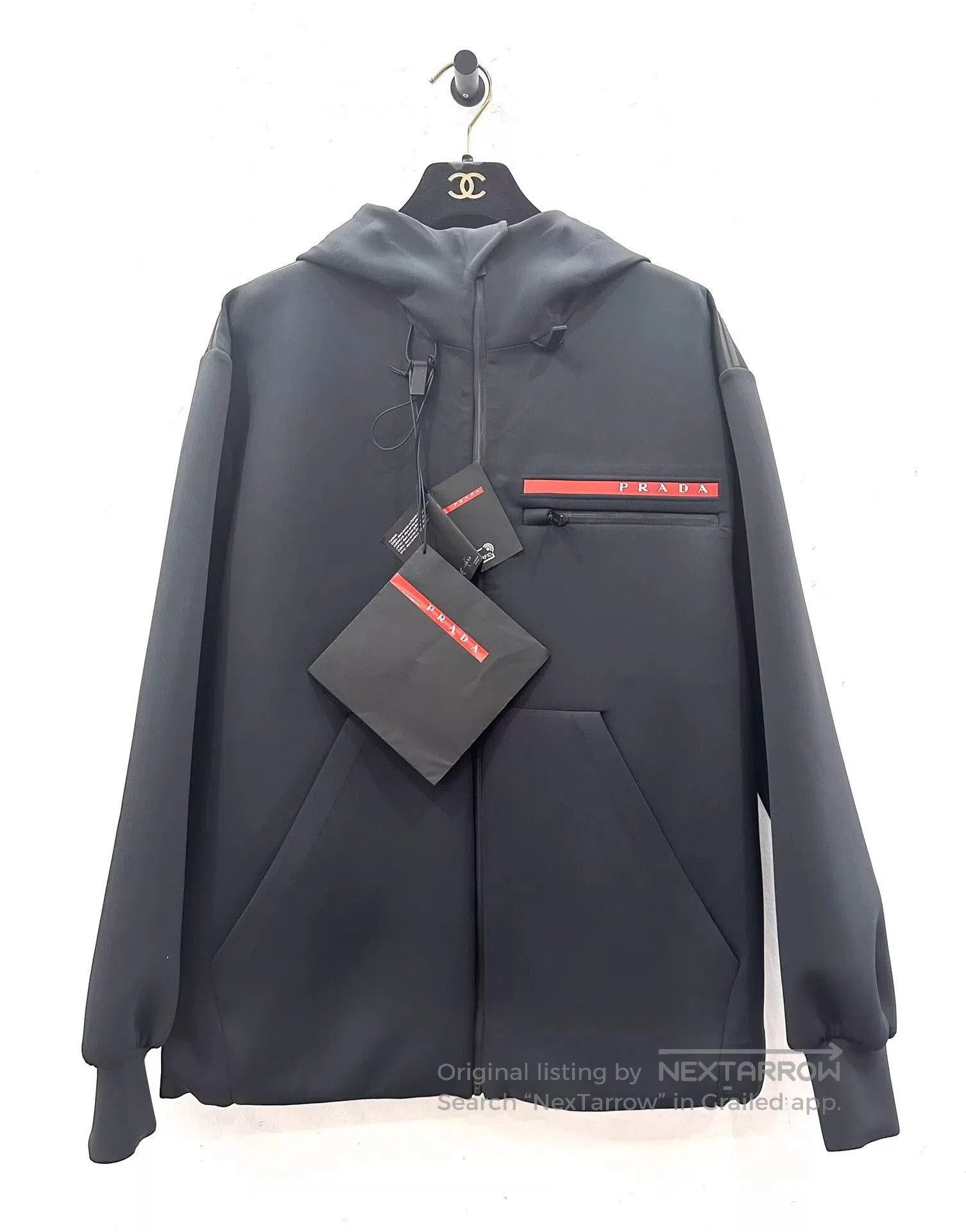 Prada Black Zip-Up Hoodie with Red Accent. Size US XS / EU 42 / 0 - 1 Thumbnail