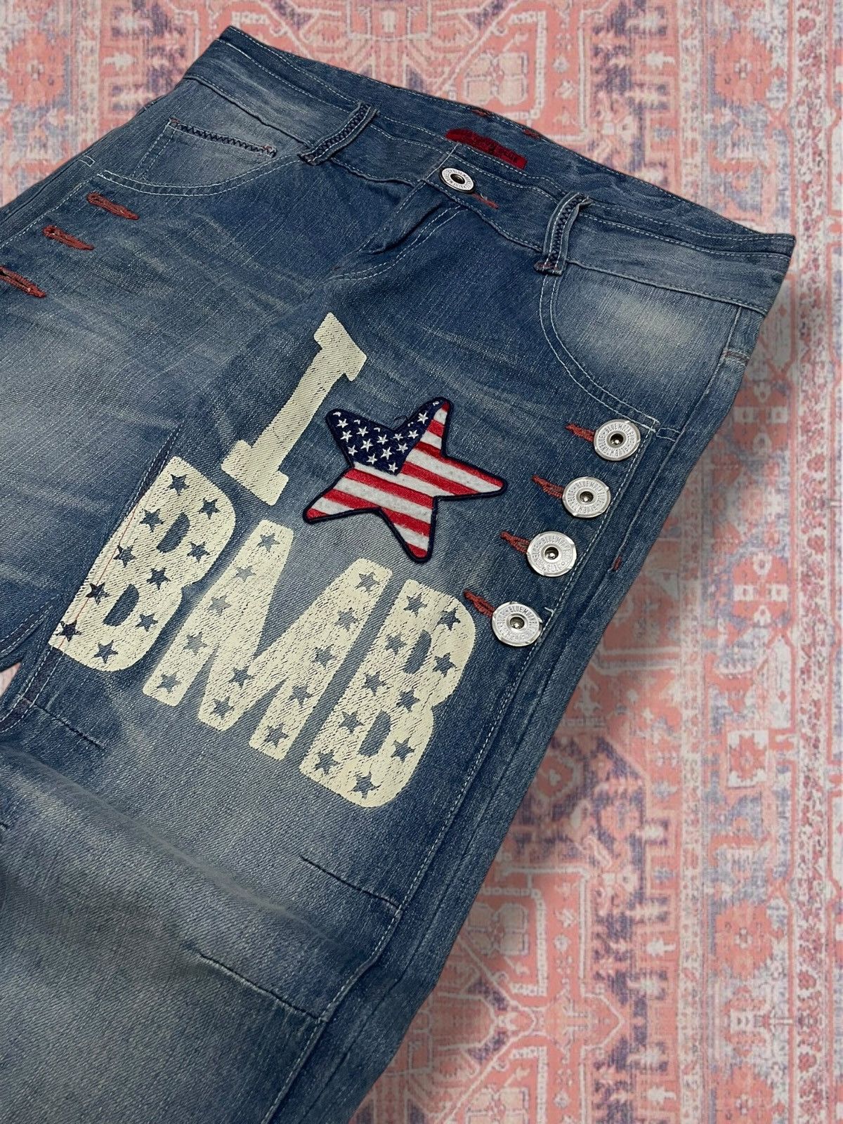 Japanese Brand Vintate Og 1990s Japan Designer Bluemoon Star Streetwear Size US 32 / EU 48 - 8 Thumbnail