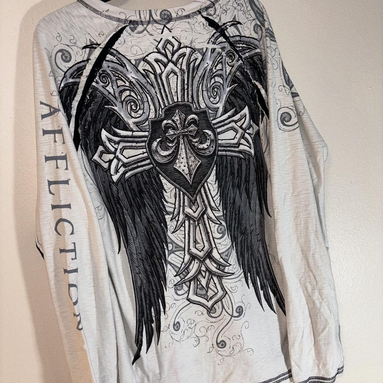 Affliction Y2K 2000s AFFLICTION Long Sleeve Grunge Tee Size 2XL Size US XXL / EU 58 / 5 - 5 Thumbnail