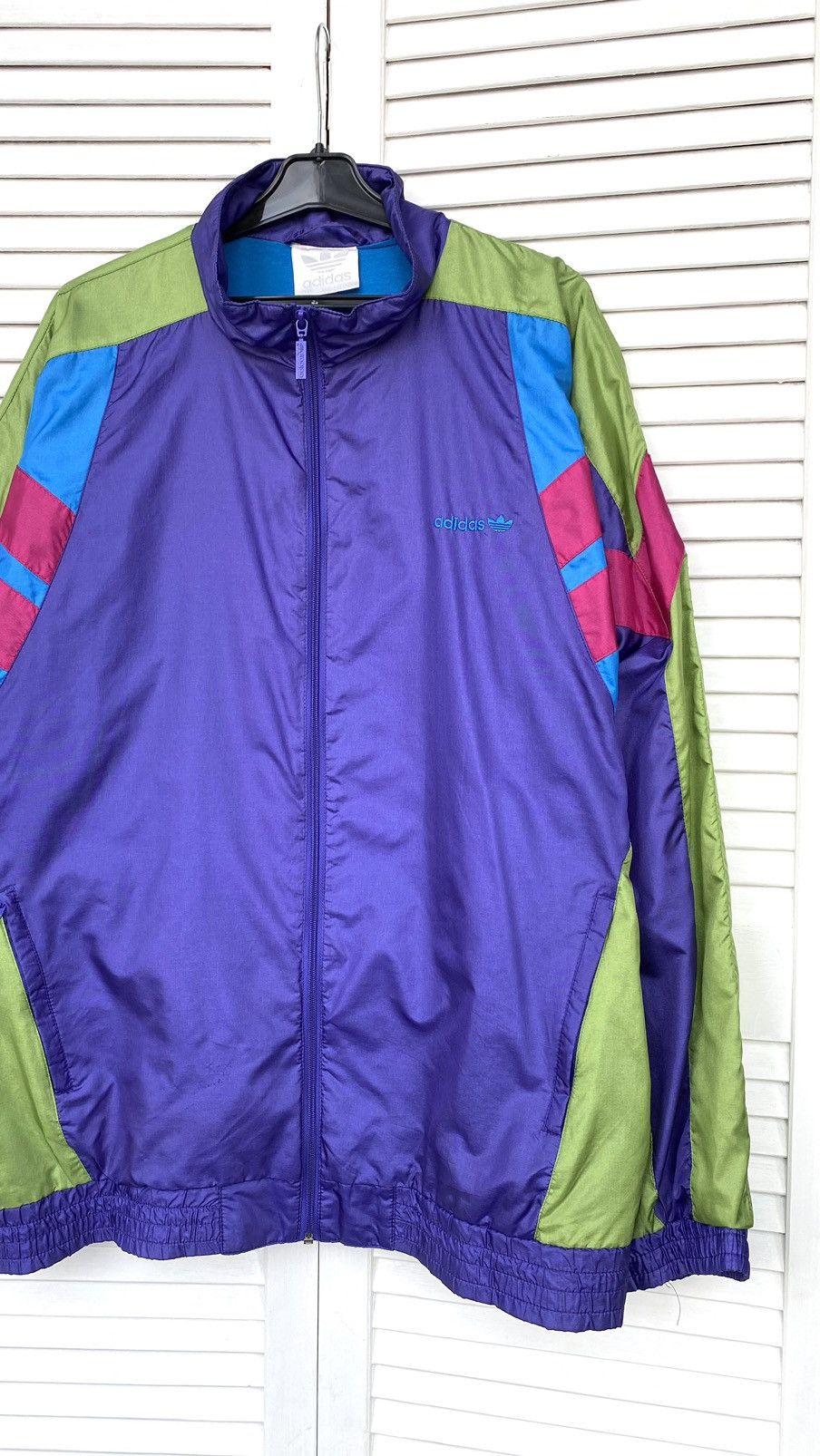 Adidas × Vintage Vintage Adidas Track Retro Jacket Nylon 90s Purple Size US XL / EU 56 / 4 - 5 Thumbnail