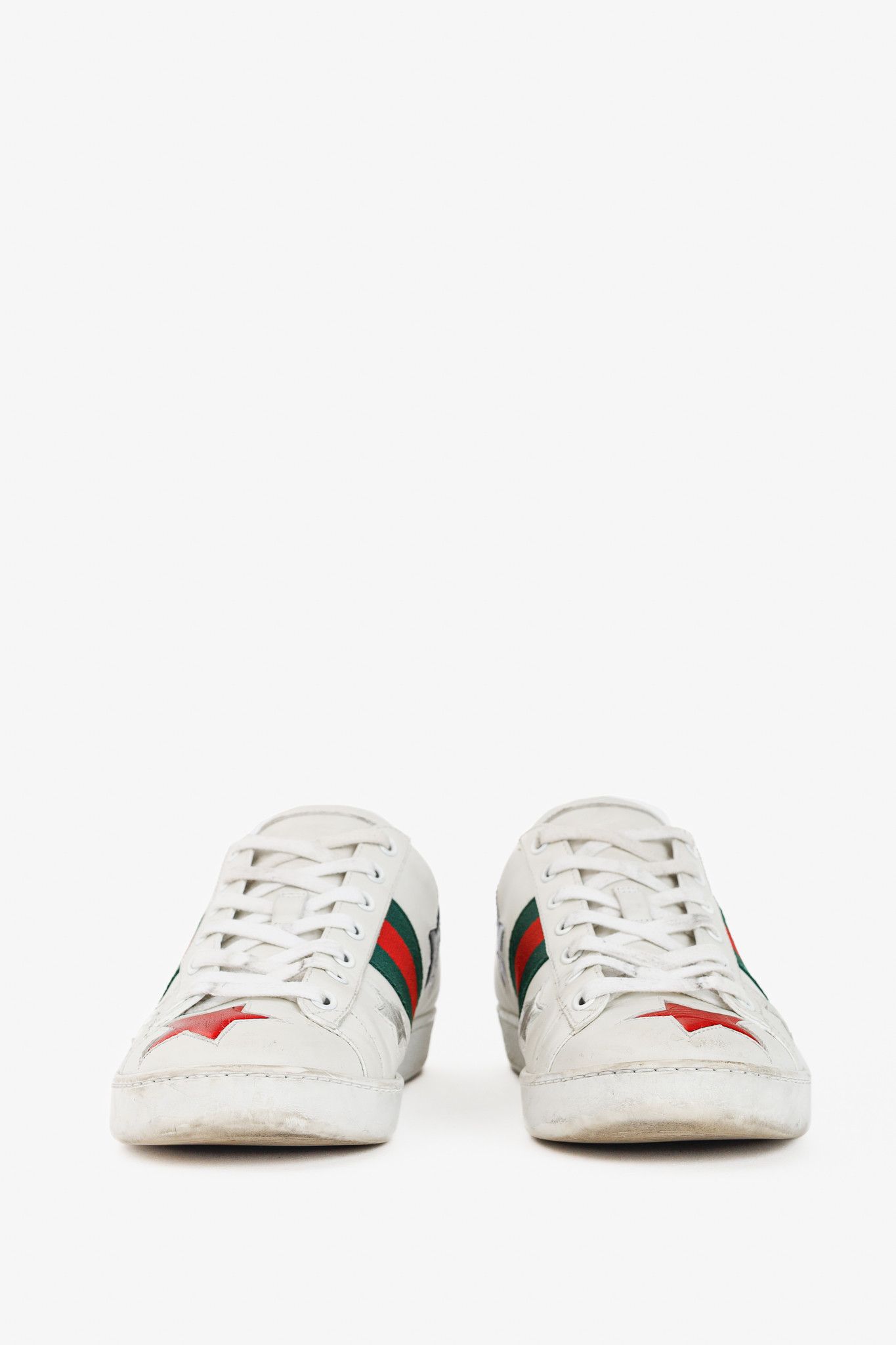 Gucci Gucci Ace Stars White Leather Low-Top Sneakers Size US 8 / IT 38 - 2 Thumbnail