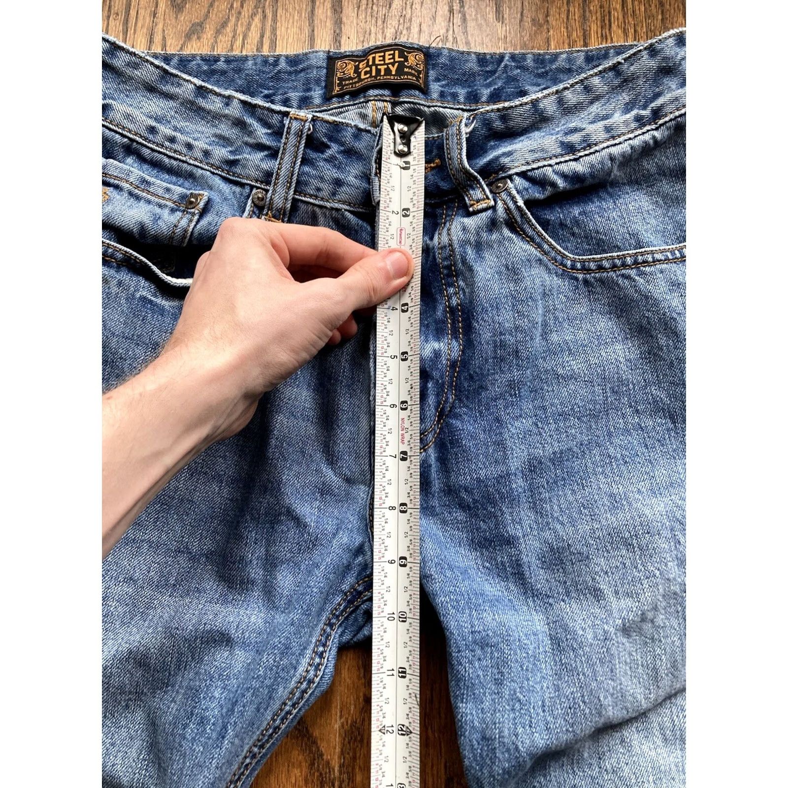 Vintage Steel City Jeans Mens Size 30 Blue Denim Straight Leg City Size US 30 / EU 46 - 6 Thumbnail