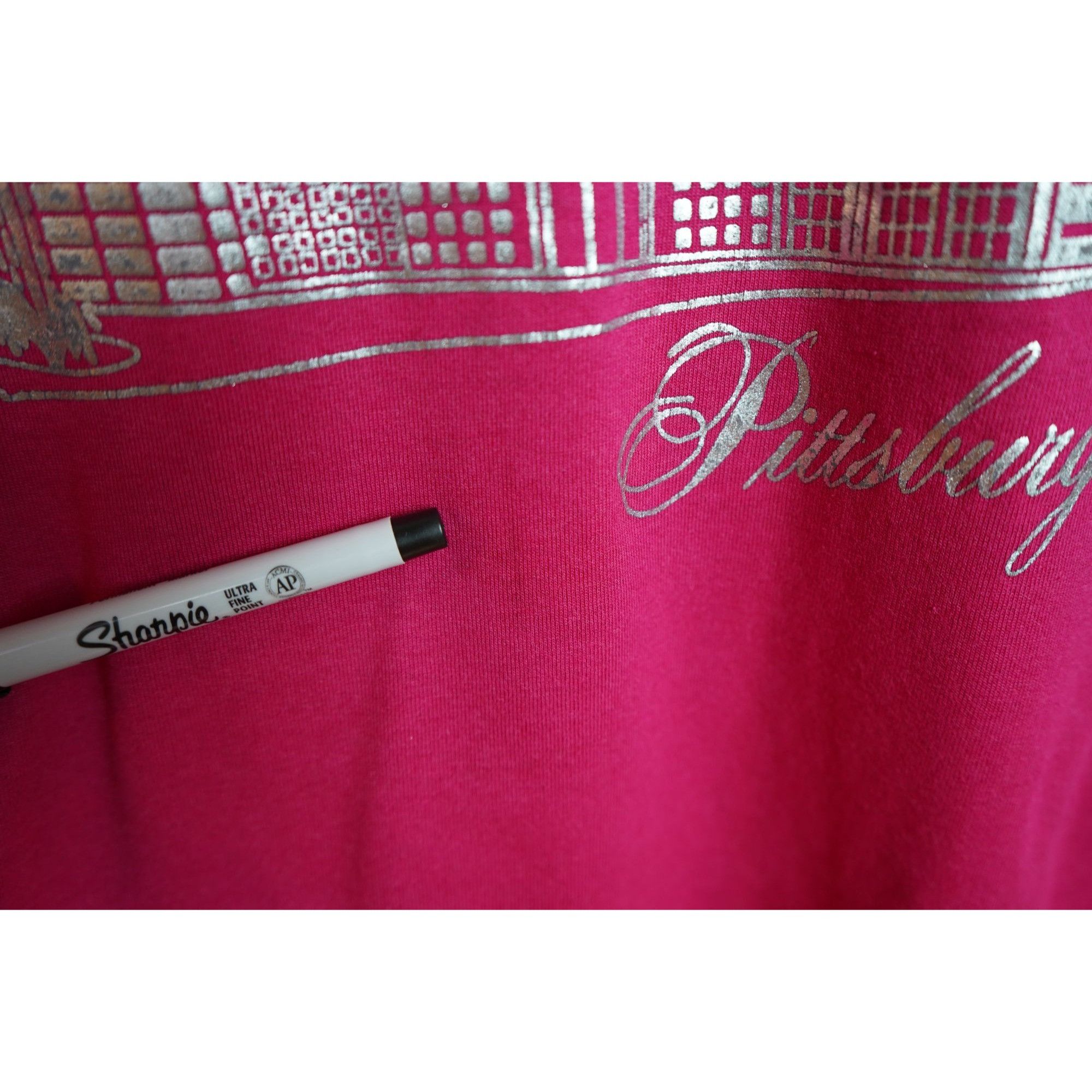 Vintage Vintage Pittsburgh Pink Tshirt Men's M Screens Stars #452 Size US M / EU 48-50 / 2 - 6 Thumbnail