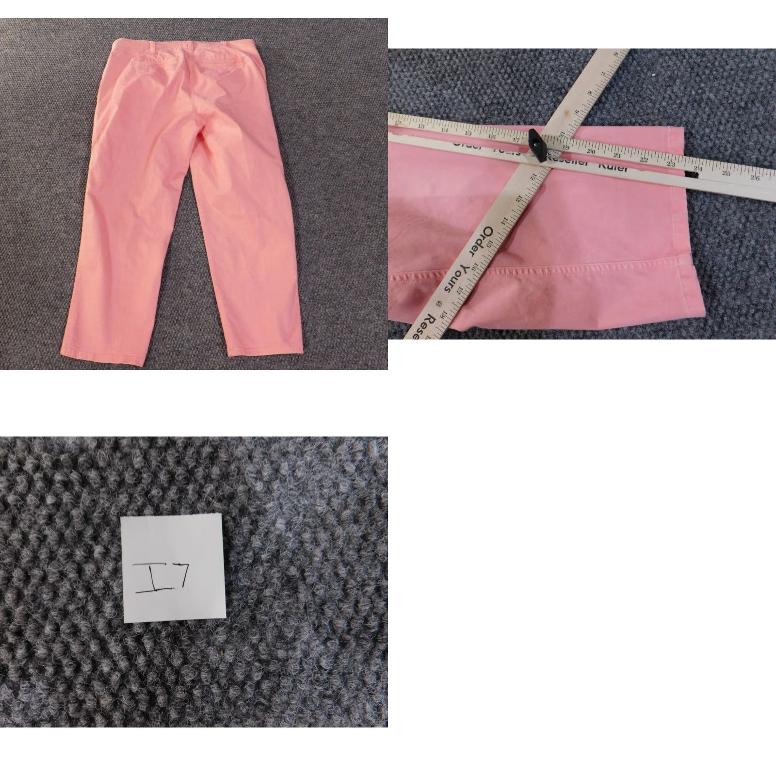 Vintage Crown & Ivy Pants Ladies 6 Pink Straight Chino Casual Regular Inseam 24 in Cotton Spandex Knit Size 28" / US 6 / IT 42 - 8 Thumbnail