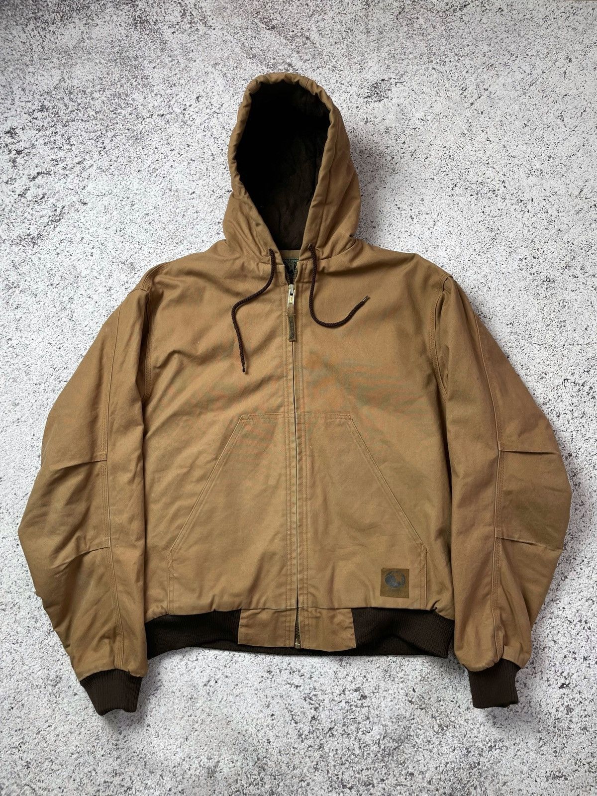 Carhartt Berne Vintage Brown Work Jacket Quilted Hooded Active Jacket Size US L / EU 52-54 / 3 - 1 Thumbnail