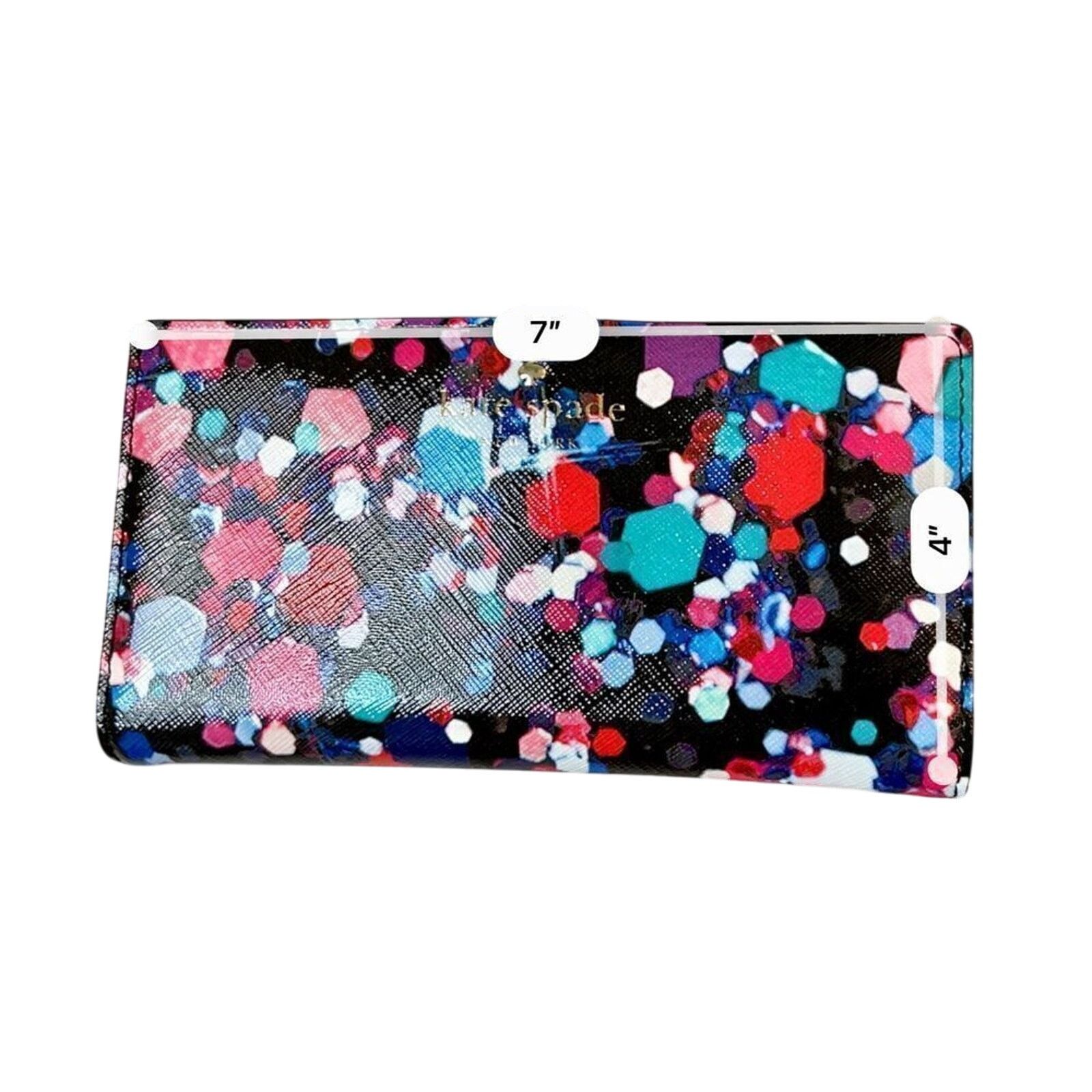 Kate Spade Kate Spade Bright Jewel Stacy Saffiano Leather Wallet Black Size ONE SIZE - 3 Thumbnail