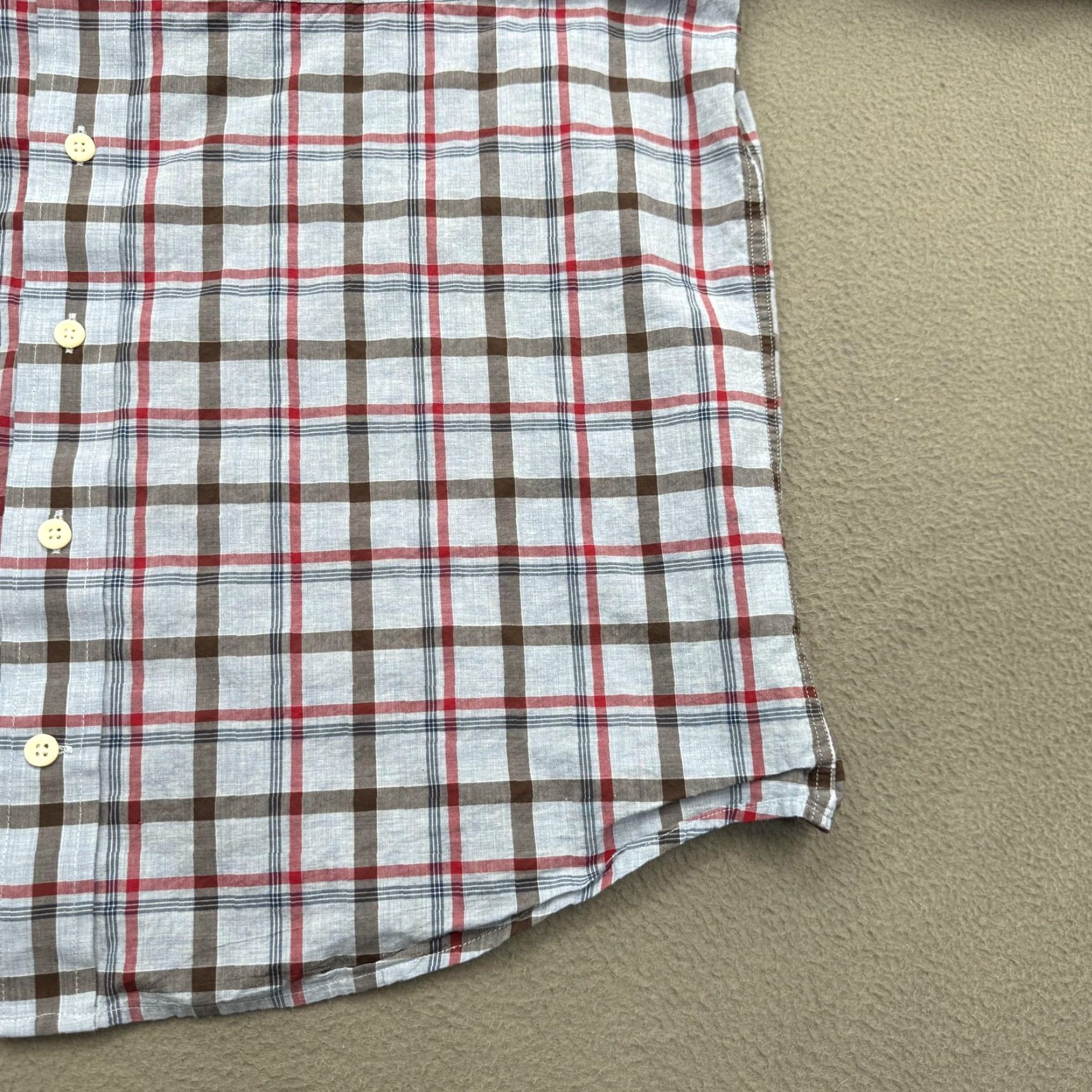 johnnie-O johnnie-O Hangin Out Shirt Mens Large Blue Plaid Long Sleeve Cotton Button Up Size US L / EU 52-54 / 3 - 7 Thumbnail