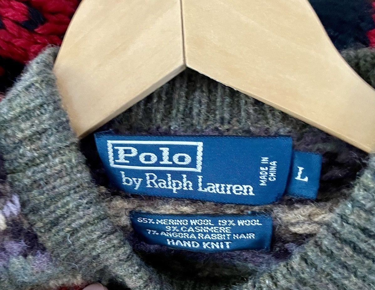 Polo Ralph Lauren × Ralph Lauren × Vintage Ralph Lauren Aztec Pattern Hand Knit Chunky Wool Sweater M Size US M / EU 48-50 / 2 - 9 Thumbnail