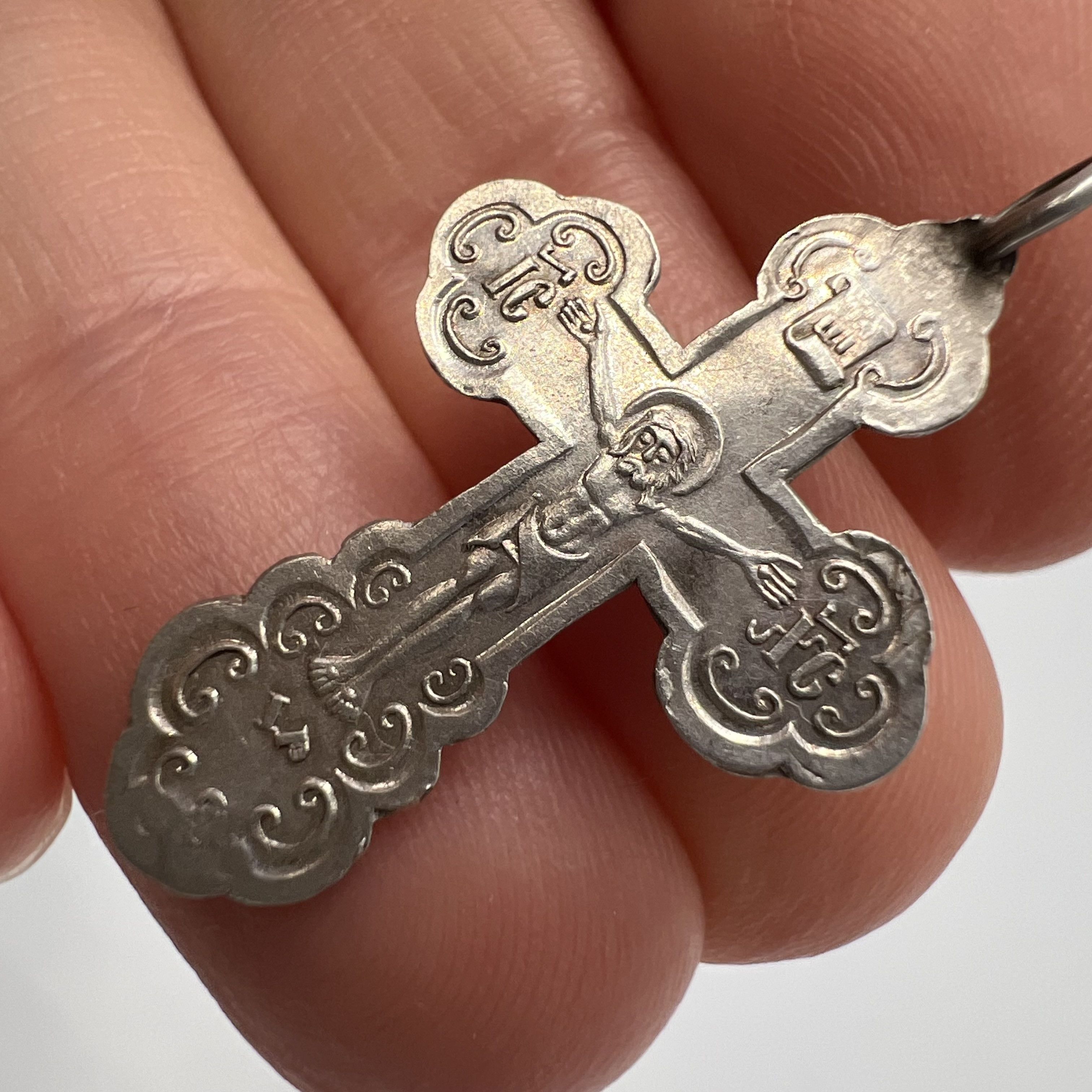Vintage Vintage Pendant Cross Antique Silver 84 Prayer 0.78g Size ONE SIZE - 5 Thumbnail