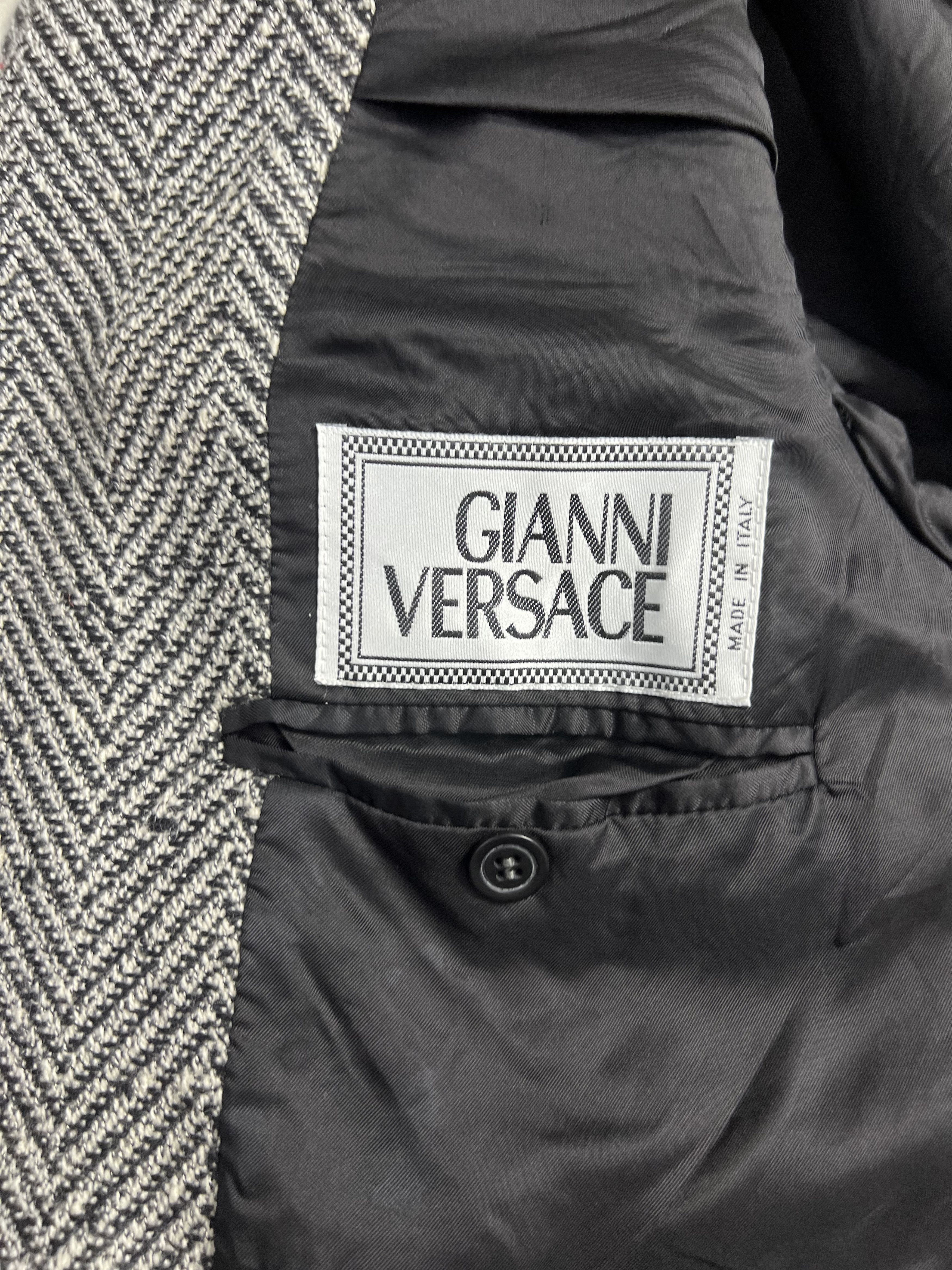 Versace Vintage 90s Gianni Versace Knit Wool Blazer (M) GTMPT457 Size 40R - 6 Thumbnail