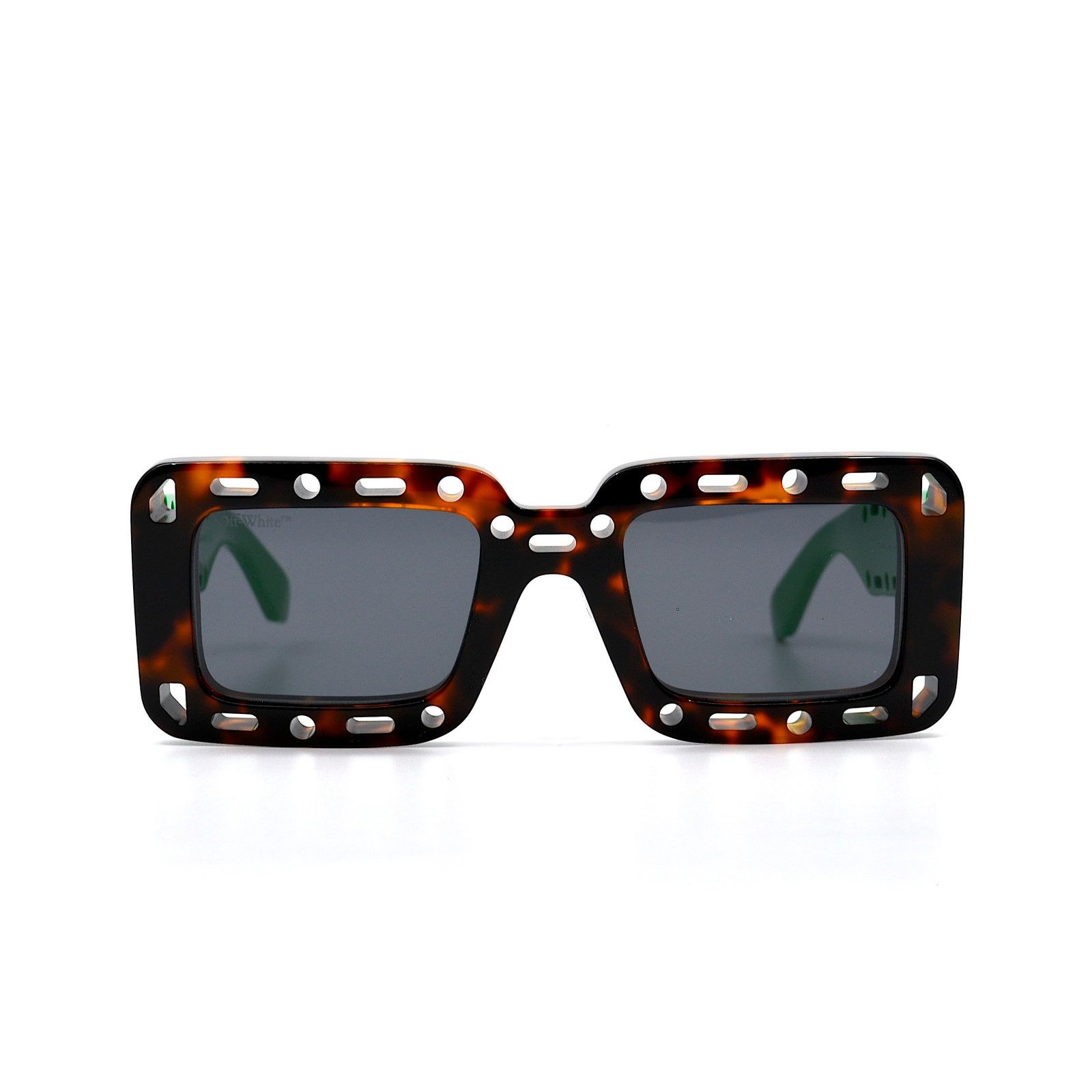 Off-White NEW! OFF-WHITE ATLANTIC OER1025 HAVANA/GREEN GREY SUNGLASSES Size ONE SIZE - 2 Thumbnail
