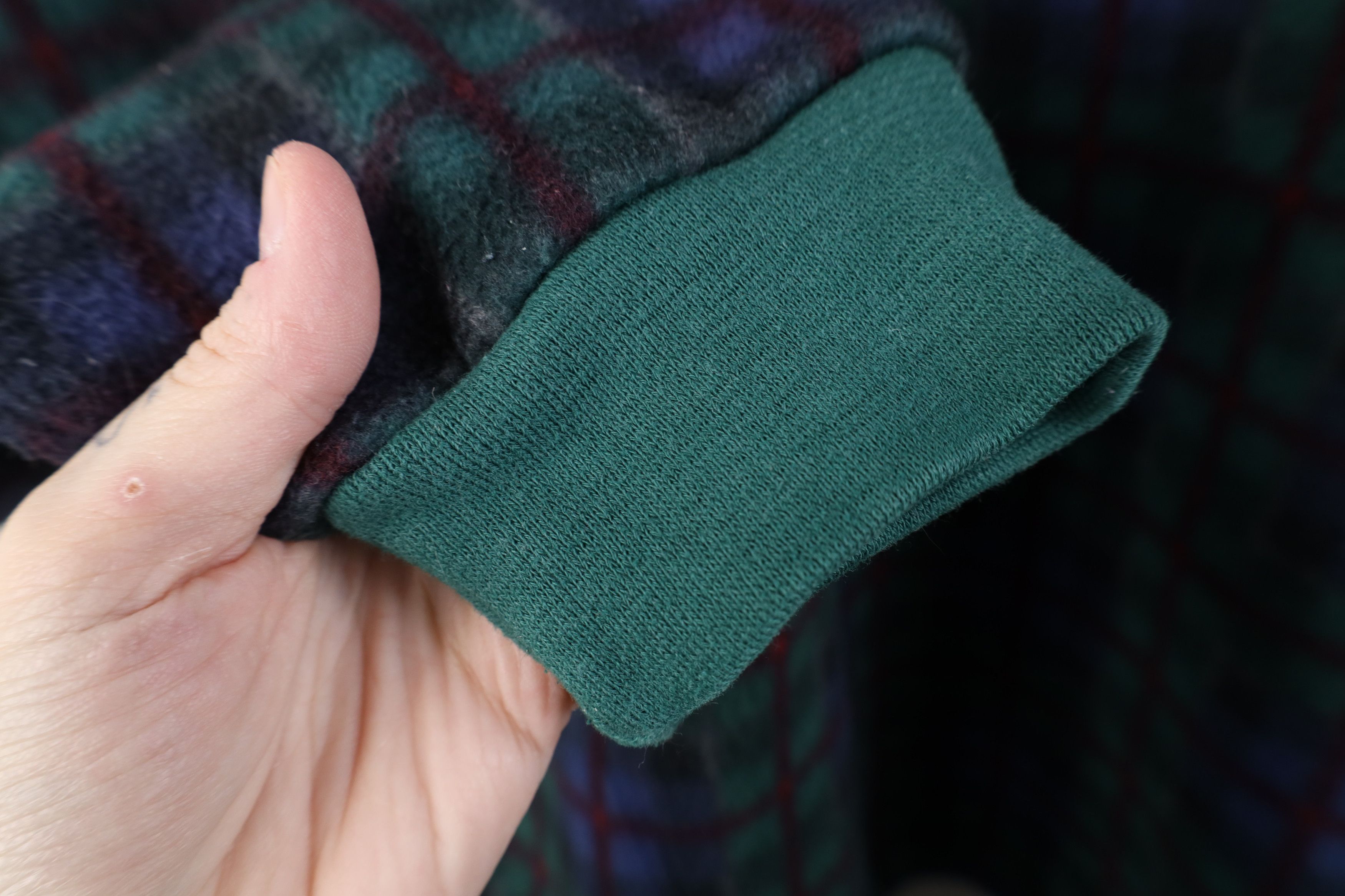 Vintage Vintage 90s Streetwear Fit Pullover Fleece Sweater Plaid Size L / US 10 / IT 46 - 7 Thumbnail
