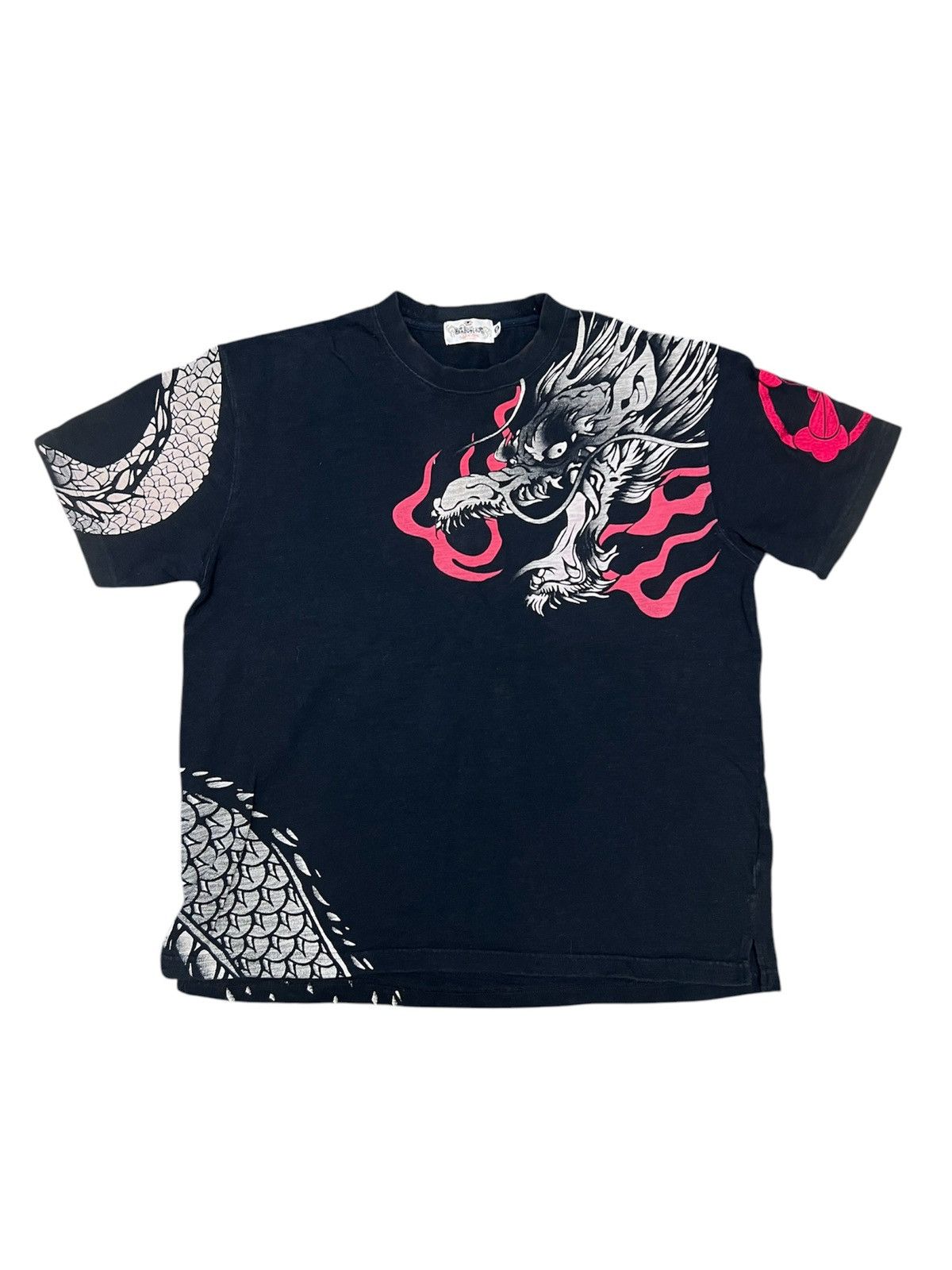 Japanese Brand Karakuri Tamashi Dragon Sukajan embroided Tee Size US XL / EU 56 / 4 - 1 Thumbnail