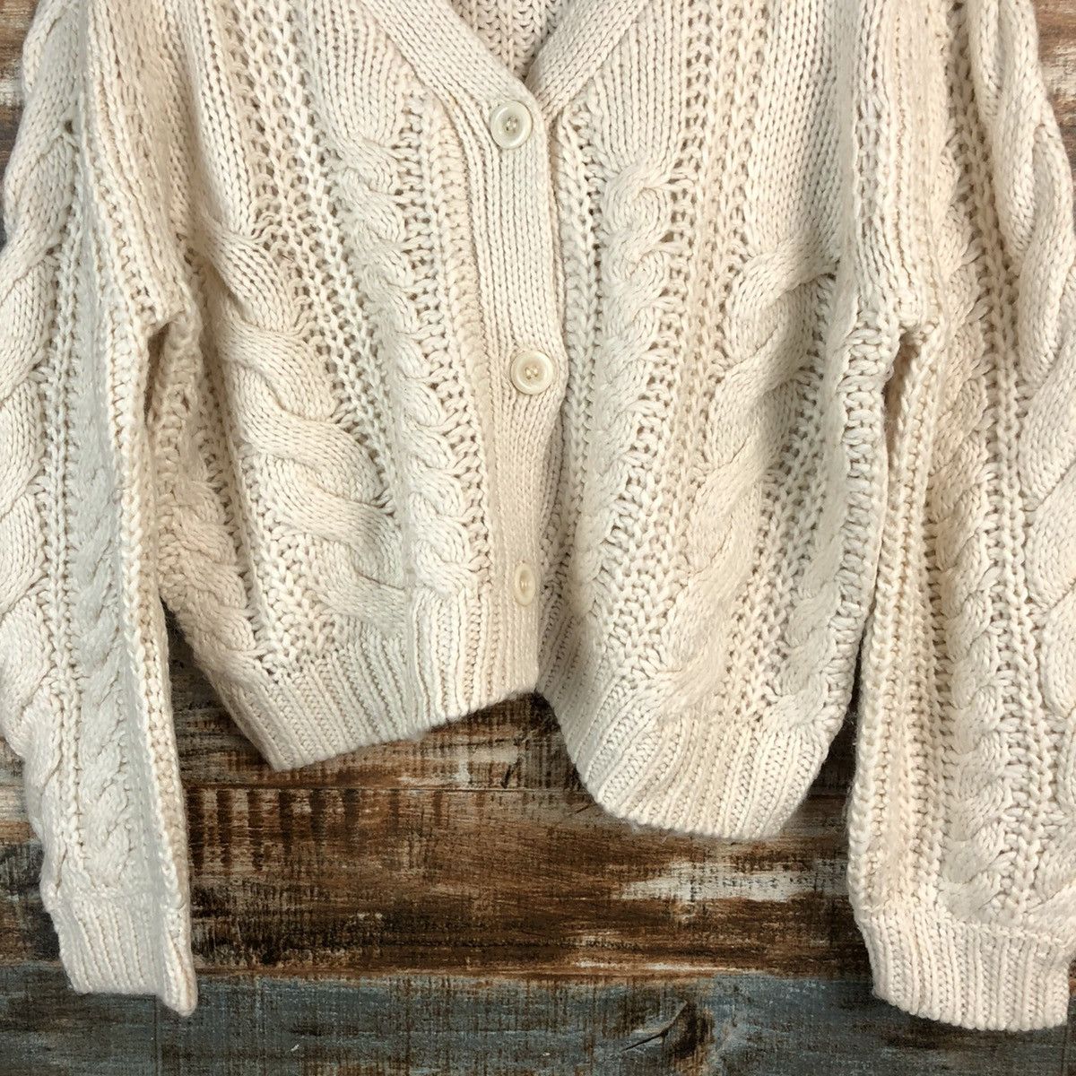 Global Work × Homespun Knitwear Global Work Brown Cardigan Knitwear #A2183 Size M / US 6-8 / IT 42-44 - 5 Thumbnail