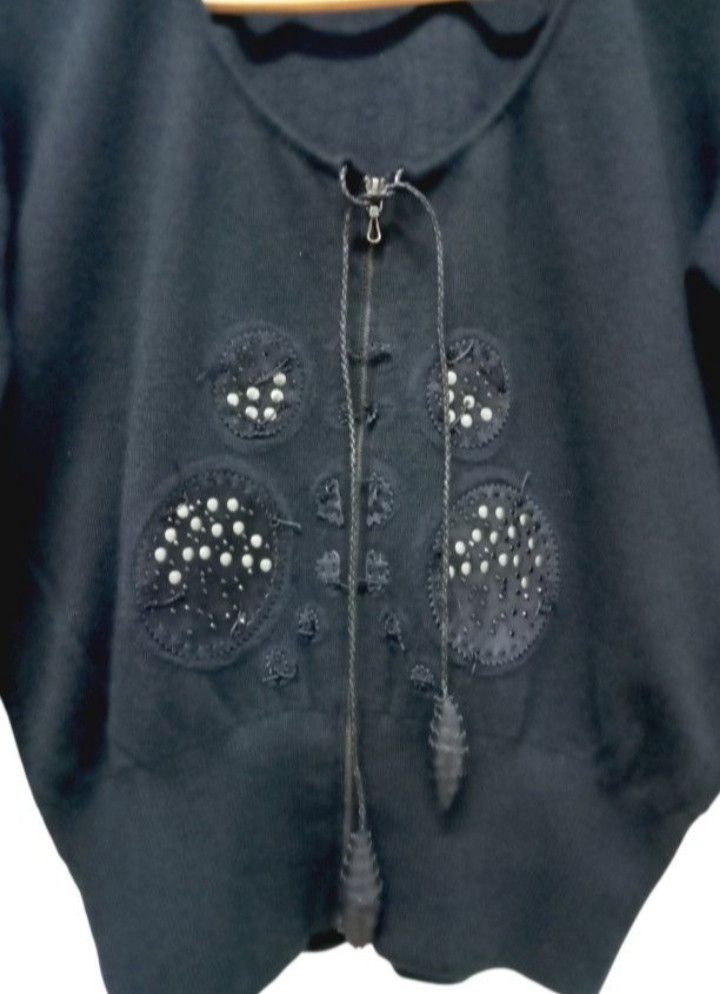 Bottega Veneta Vintage 100% Cashmere Bottega Veneta Black Cardigan Top Size M / US 6-8 / IT 42-44 - 2 Thumbnail