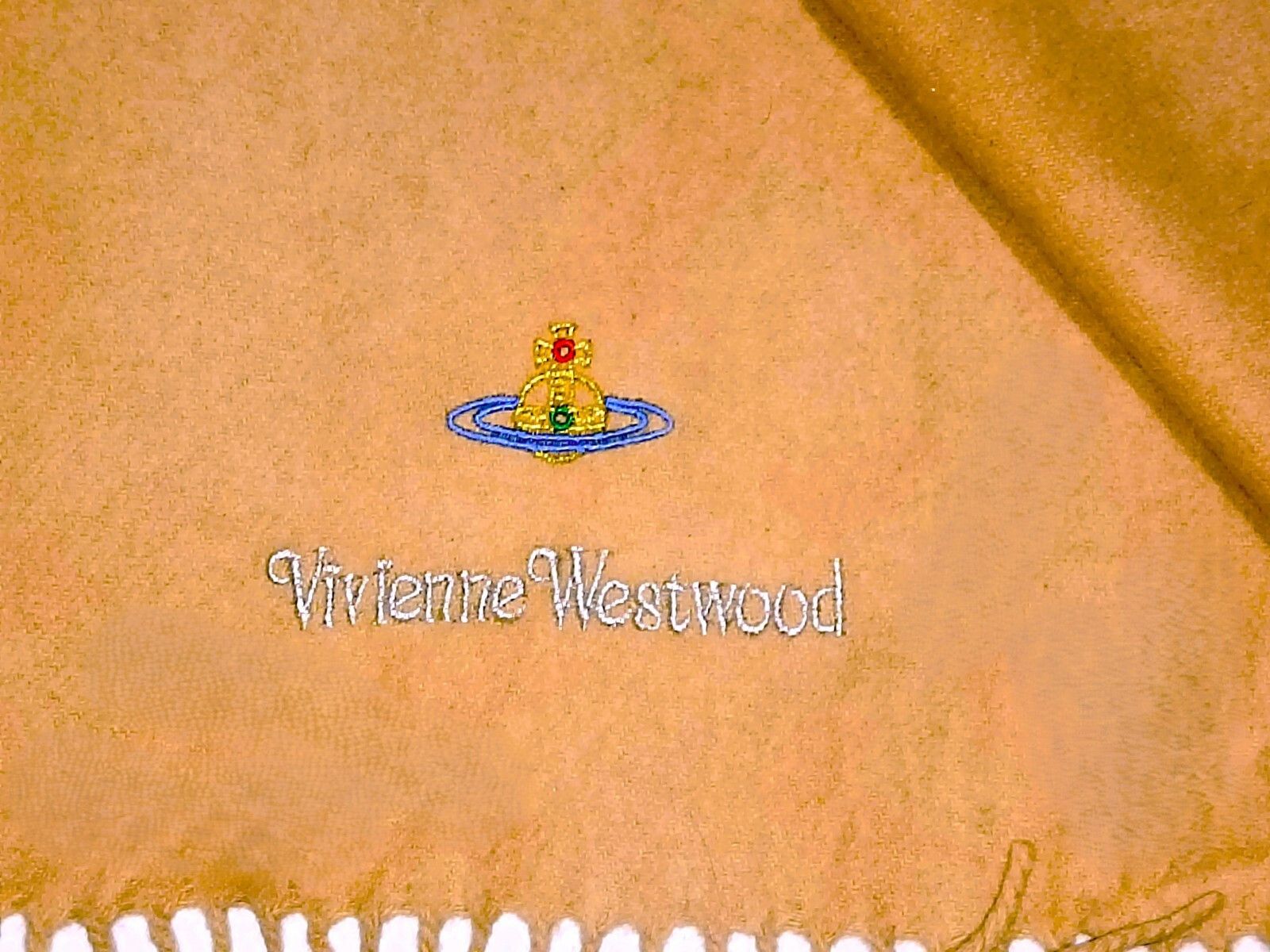 Vivienne Westwood VIVIENNE WESTWOOD VW Lambswool Wool Beige Scarf Muffler Size ONE SIZE - 5 Thumbnail