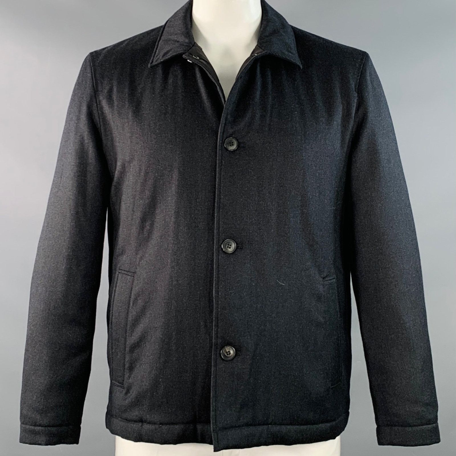 Sunspel SUNSPEL Size L Grey Charcoal Wool Button Up Coat Size US L / EU 52-54 / 3 - 1 Thumbnail