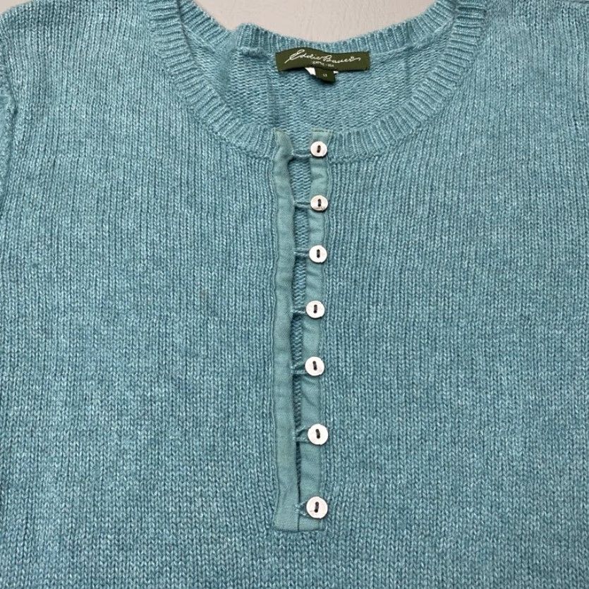 Eddie Bauer VINTAGE Eddie Bauer Wool Blend Sweater 1/4 Buttons Women’s Large Tall Green Size L / US 10 / IT 46 - 3 Thumbnail