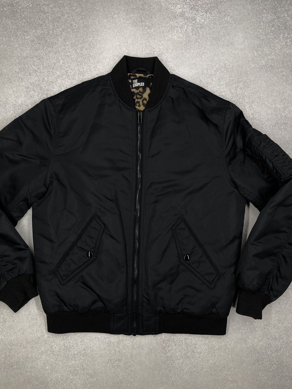 The Kooples Women The Kooples Bomber M1 Black Leopard Jacket Size M / US 6-8 / IT 42-44 - 4 Thumbnail