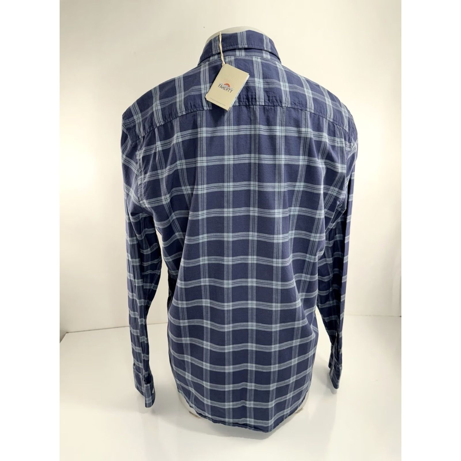 Faherty FAHERTY Linen Plaid Summer L Shirt String - Blue - Long Sleeve - Button-Up - Men - M Size US M / EU 48-50 / 2 - 4 Thumbnail