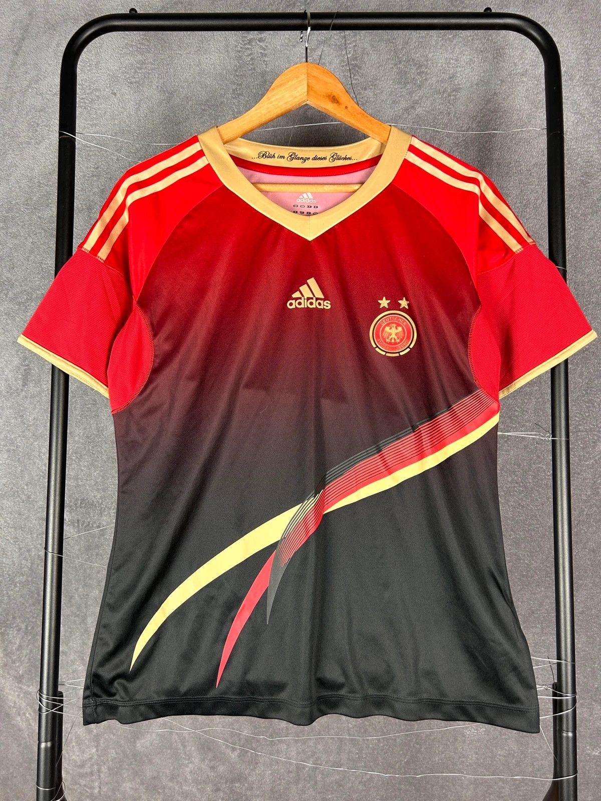 Adidas Adidas Germany football tee red black gold mini logo Size L / US 10 / IT 46 - 1 Thumbnail