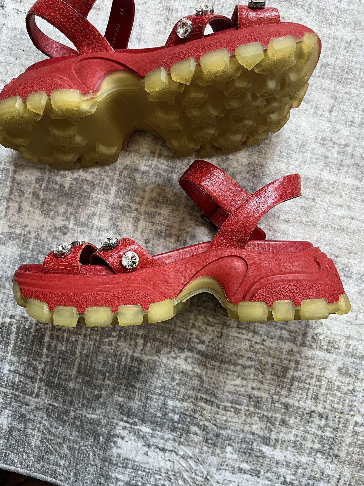 Miu Miu Miu Miu Red Platform Sandals (unisex) Size US 11 / IT 41 - 9 Thumbnail